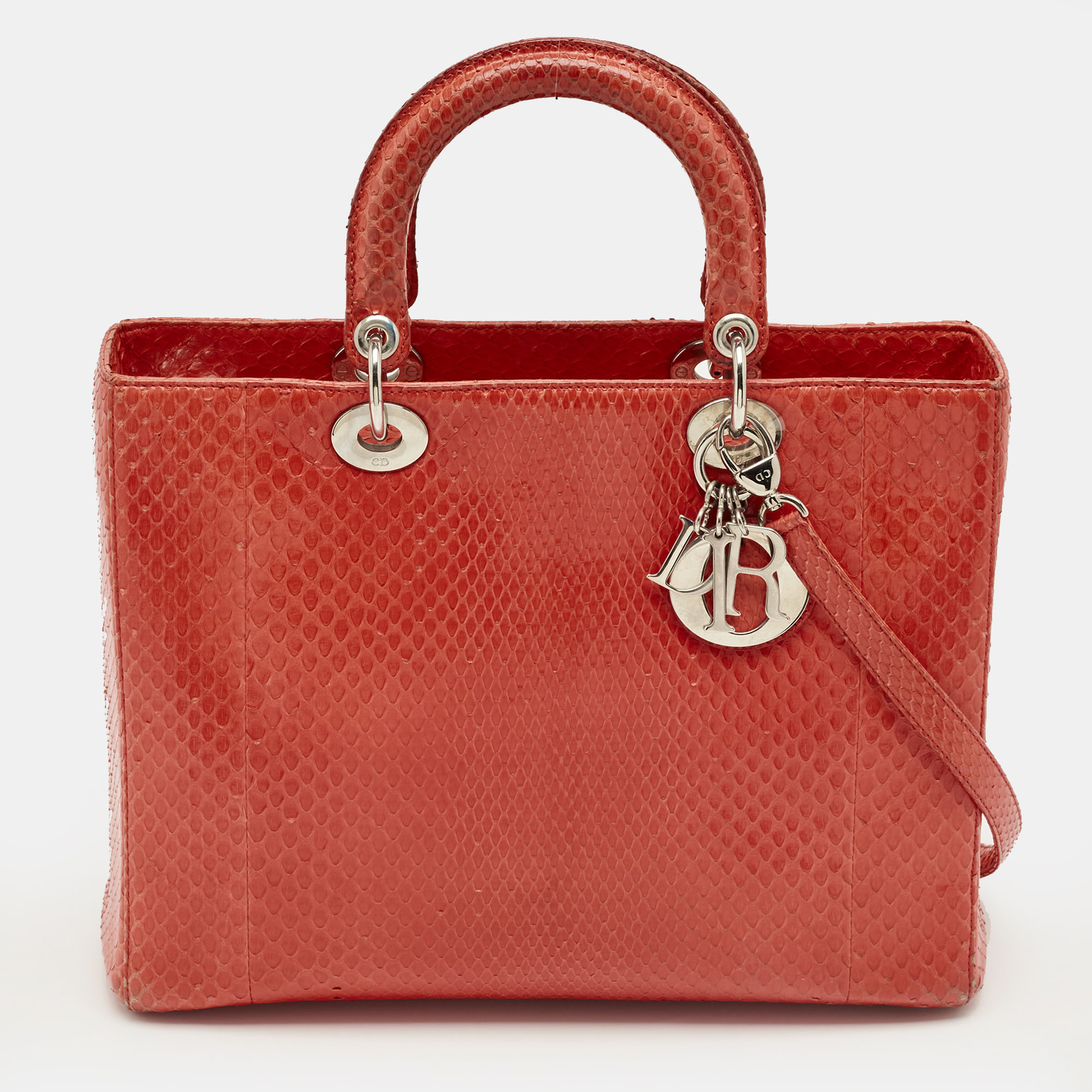 

Dior Red Python Large Lady Dior Tote