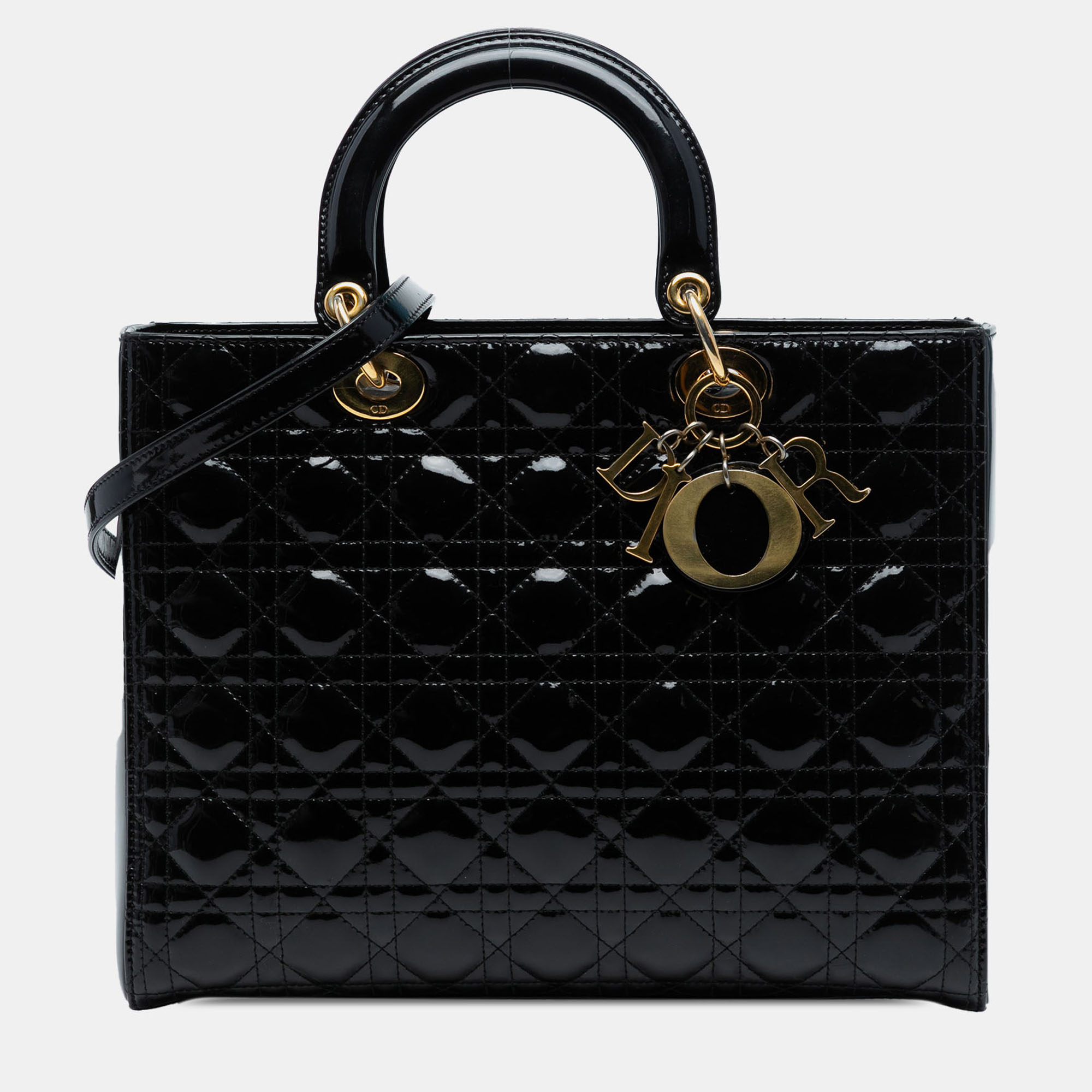 

Dior Black Large Patent Cannage Lady Dior