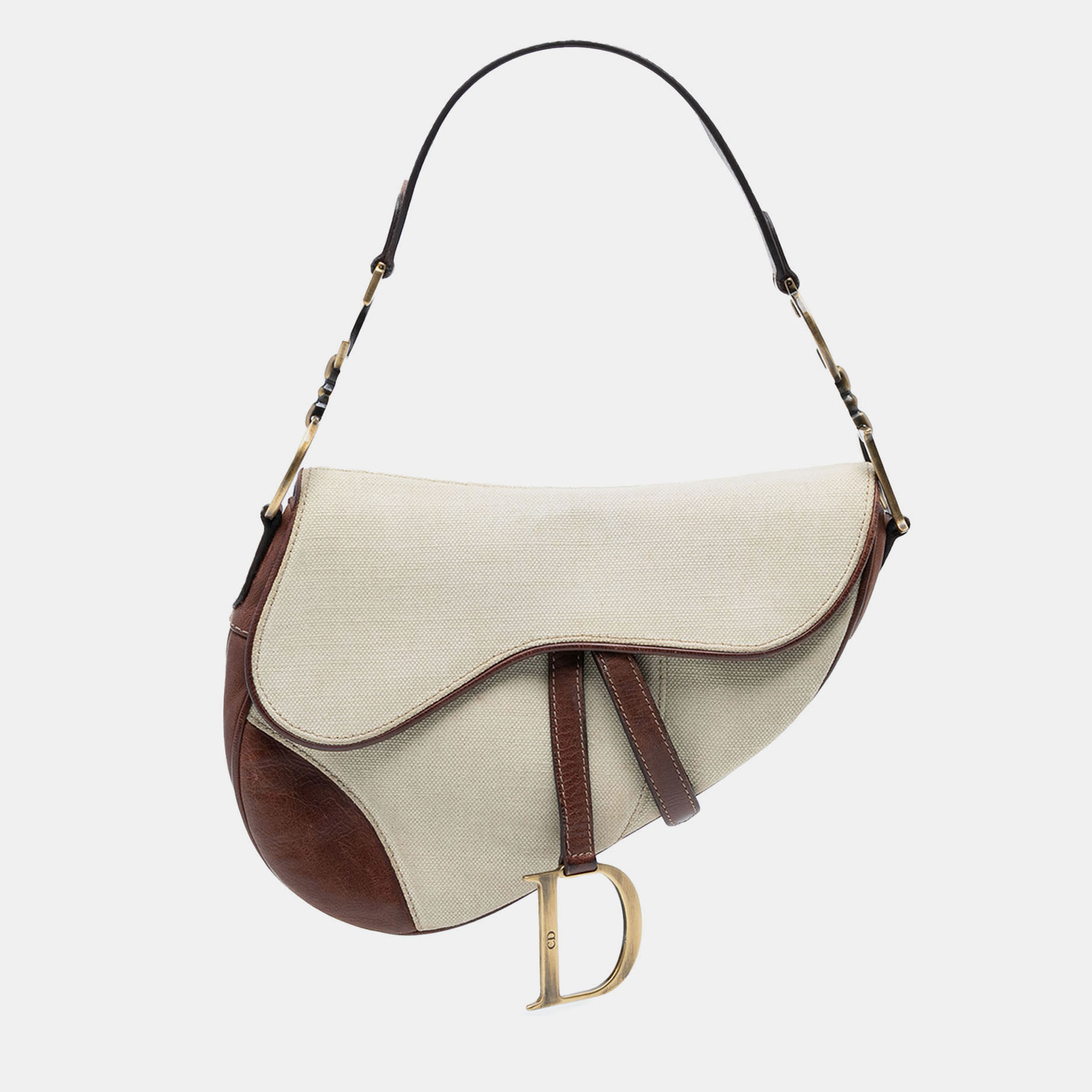 

Dior Beige Brown Canvas Saddle Bag