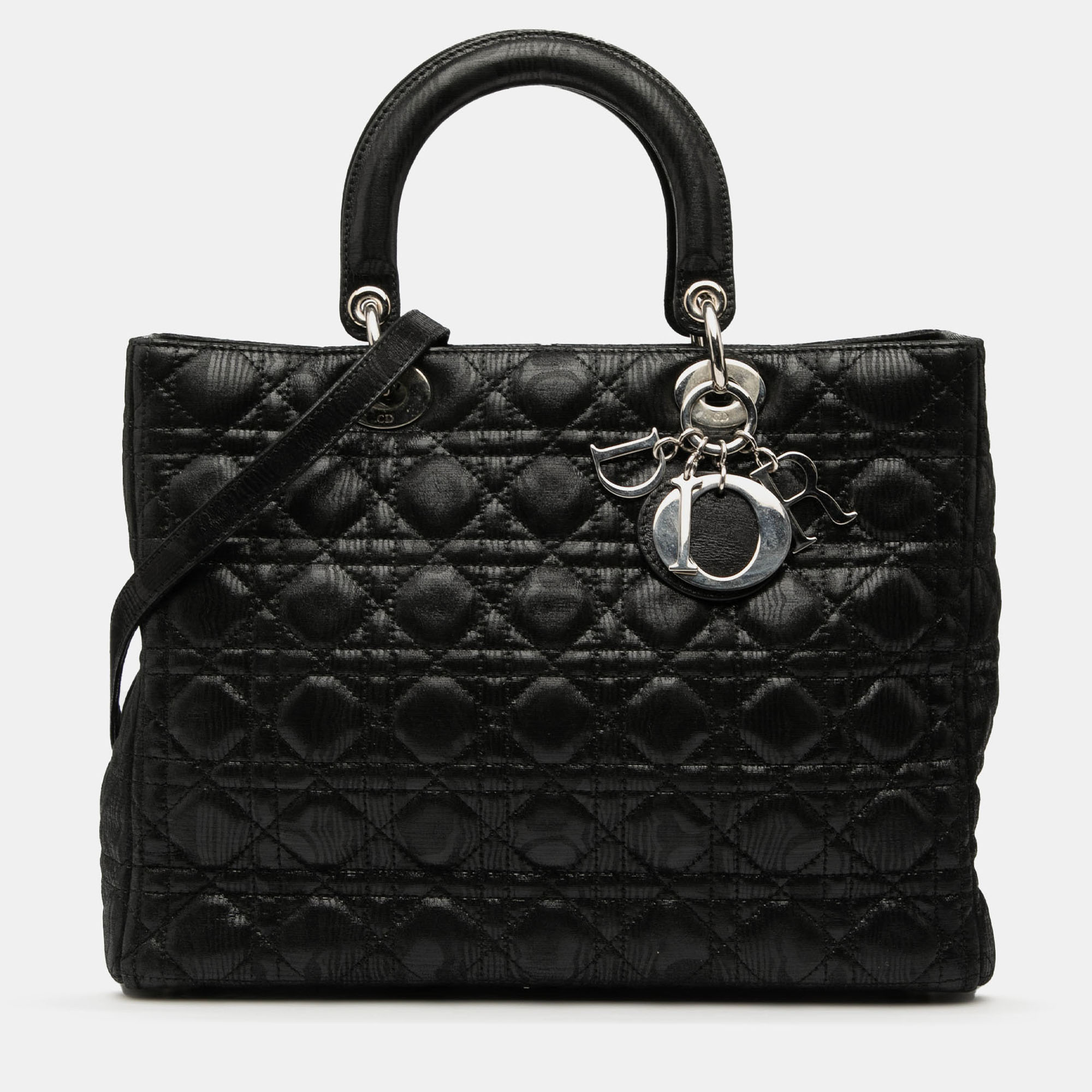 

Dior Black Large Iridescent Fabric Cannage Lady Dior