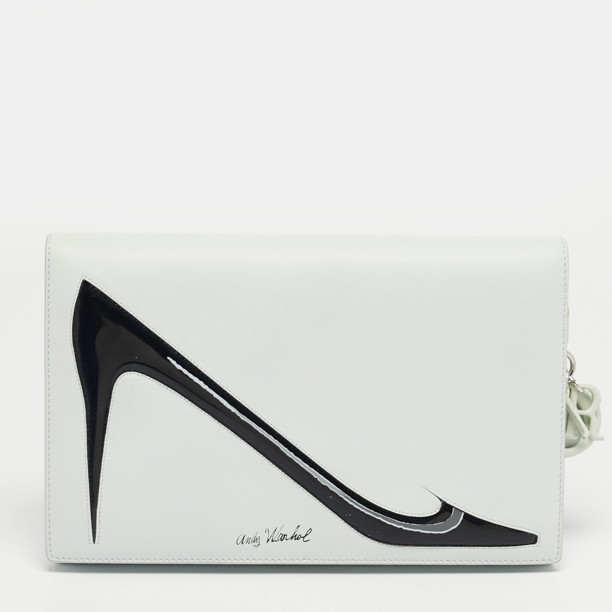 Pre-owned Dior Light Blue Leather Andy Warhol Clutch