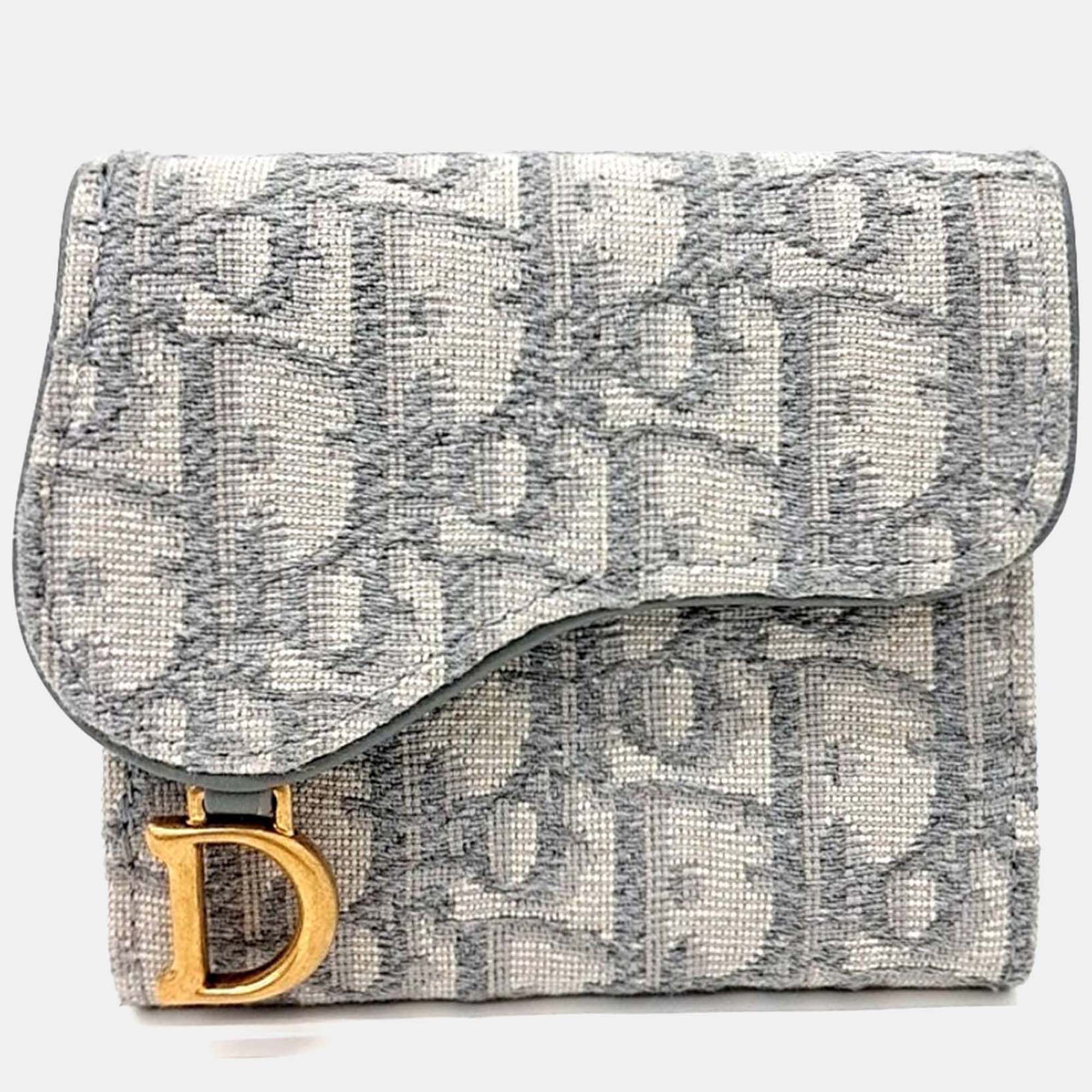

Dior Grey Fabric Saddle Bifold Wallet
