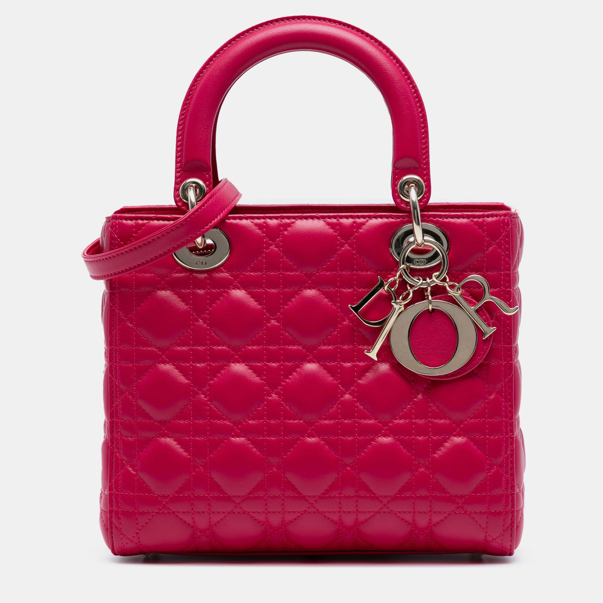 

Dior Pink Medium Lambskin Cannage Lady Dior