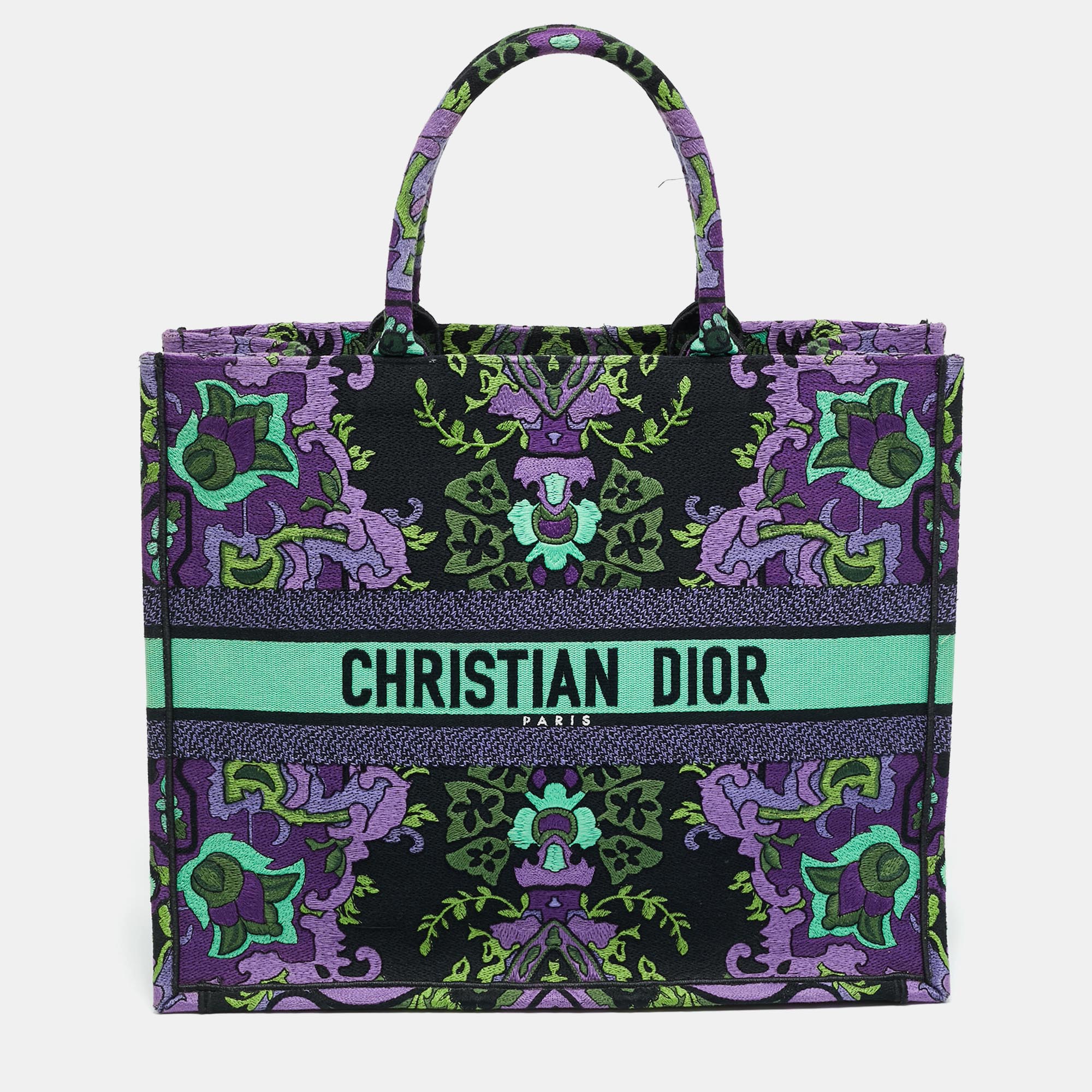 

Dior Embroidered Book  Multicolor Canvas Tote