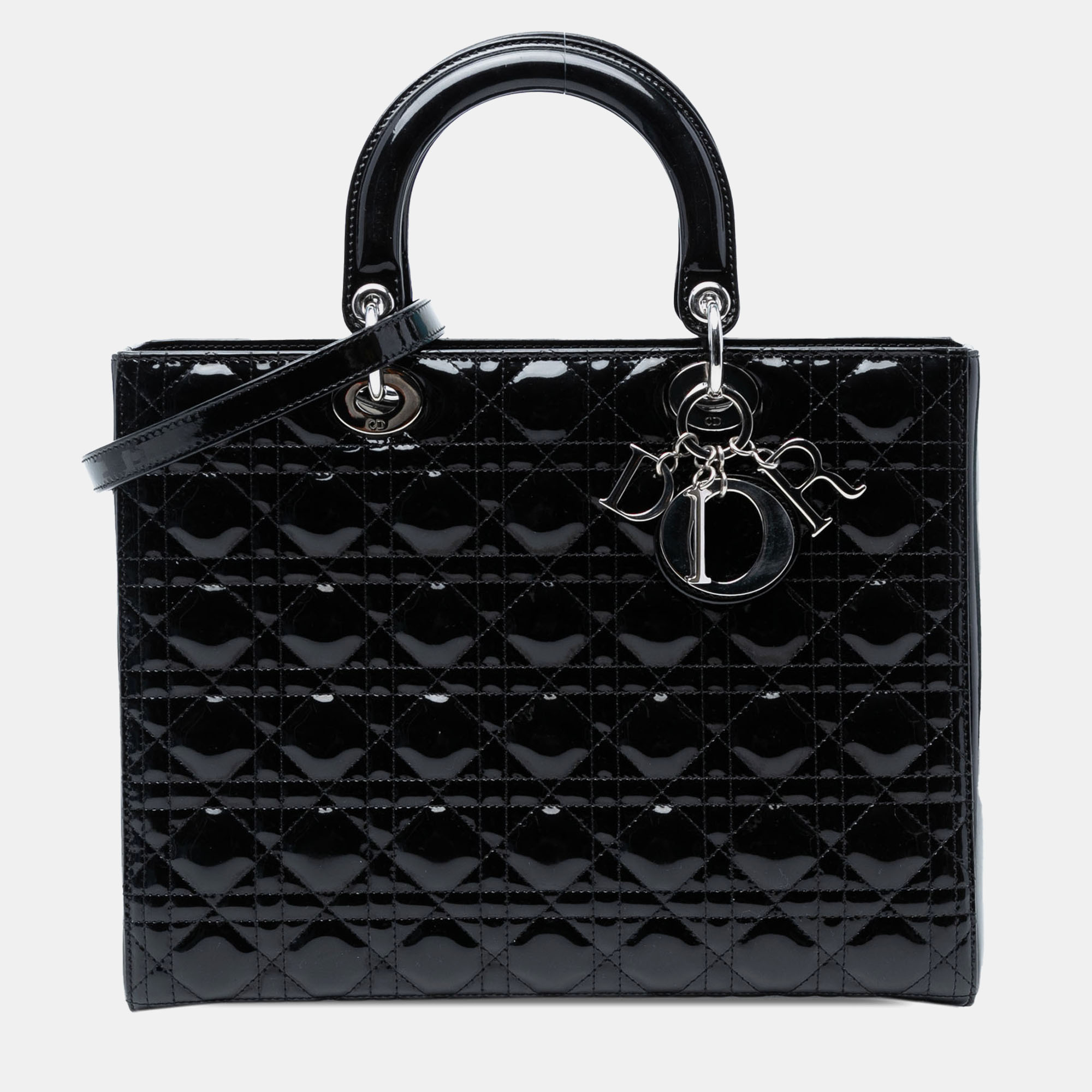 

Dior Black Large Patent Cannage Lady Dior