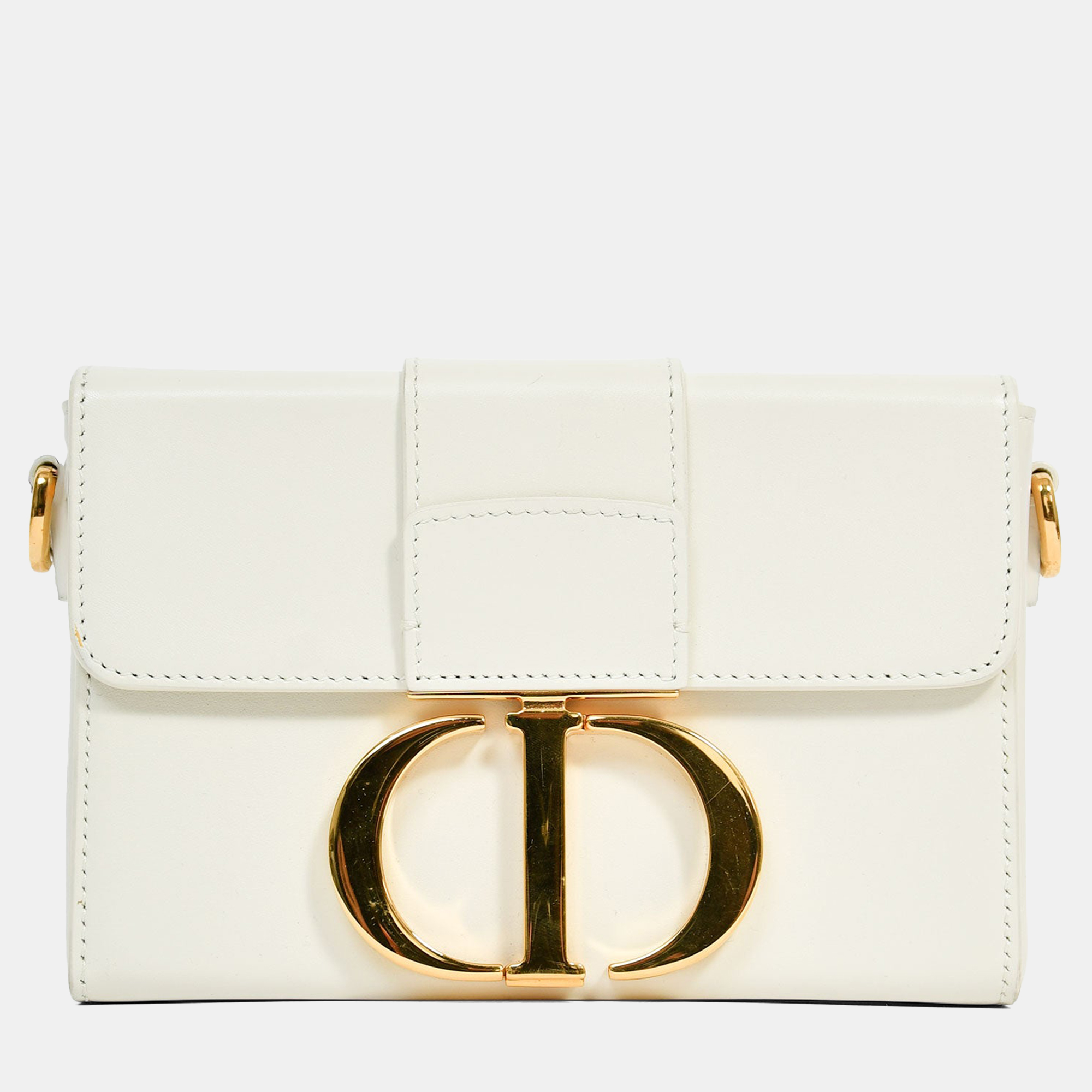 

Christian Dior White Leather 'Sac 30 Montaigne Mini' Crossbody