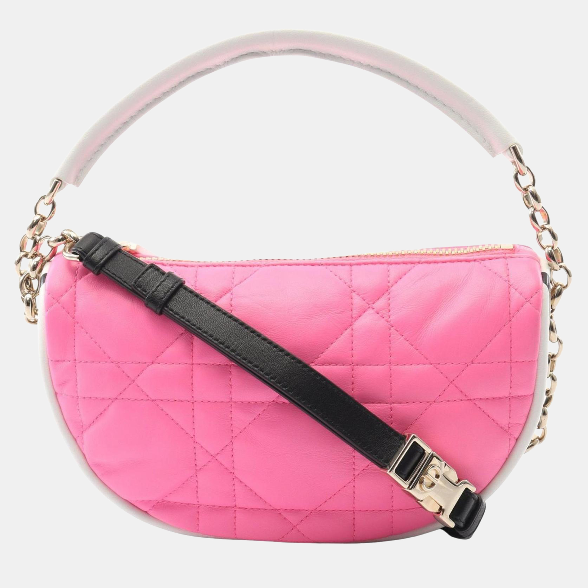

Christian Dior Dior Vibe Small Hobo Cannage Shoulder Bag Leather Pink White Black