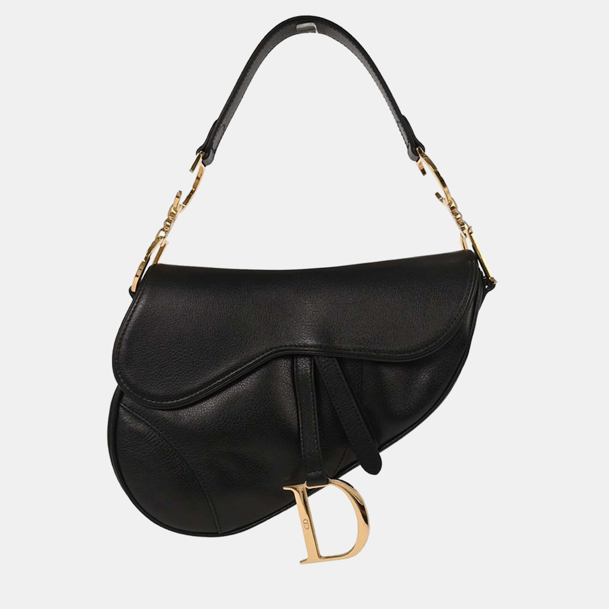 

Christian Dior Black Leather Saddle Handbag