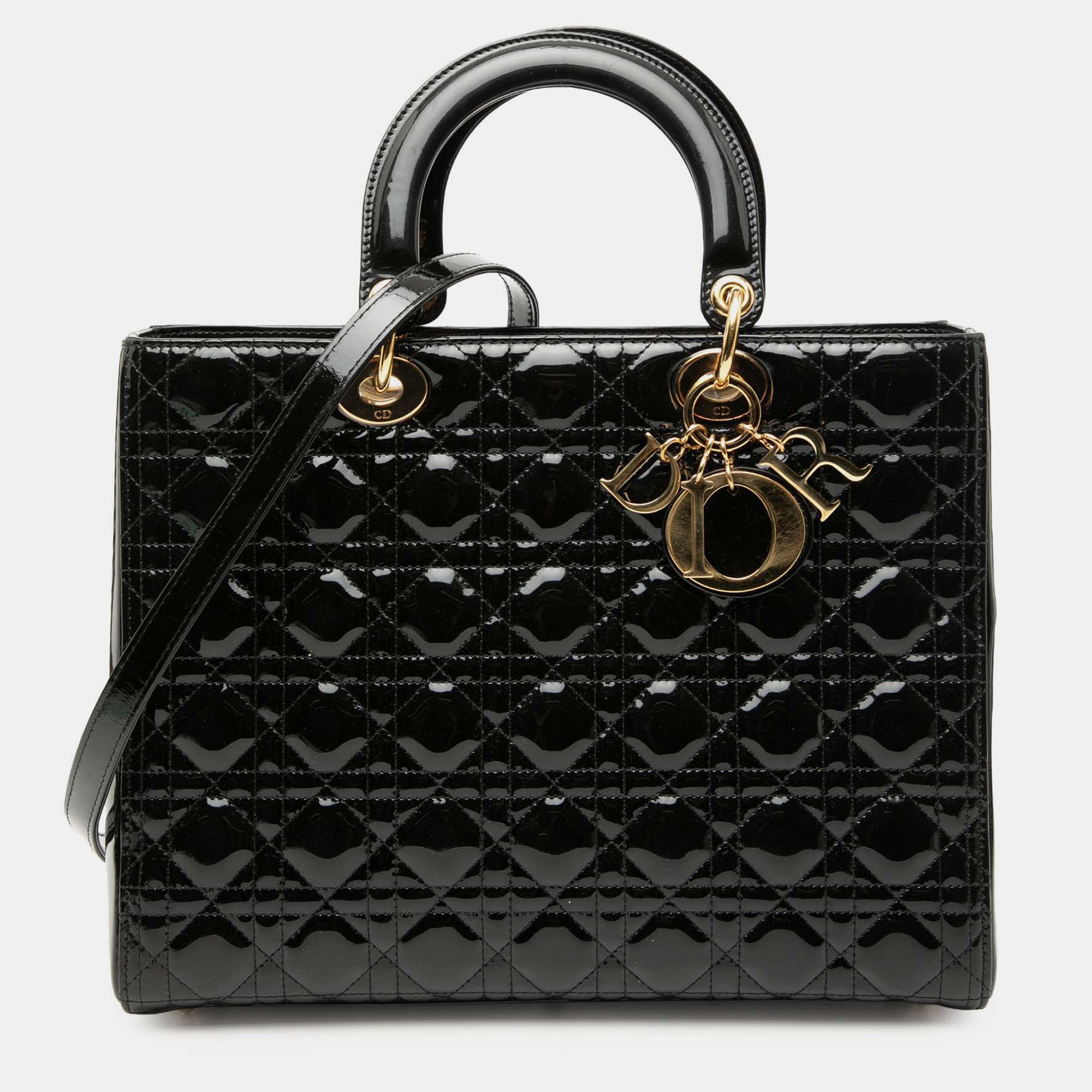 

Dior Black Large Patent Cannage Lady Dior