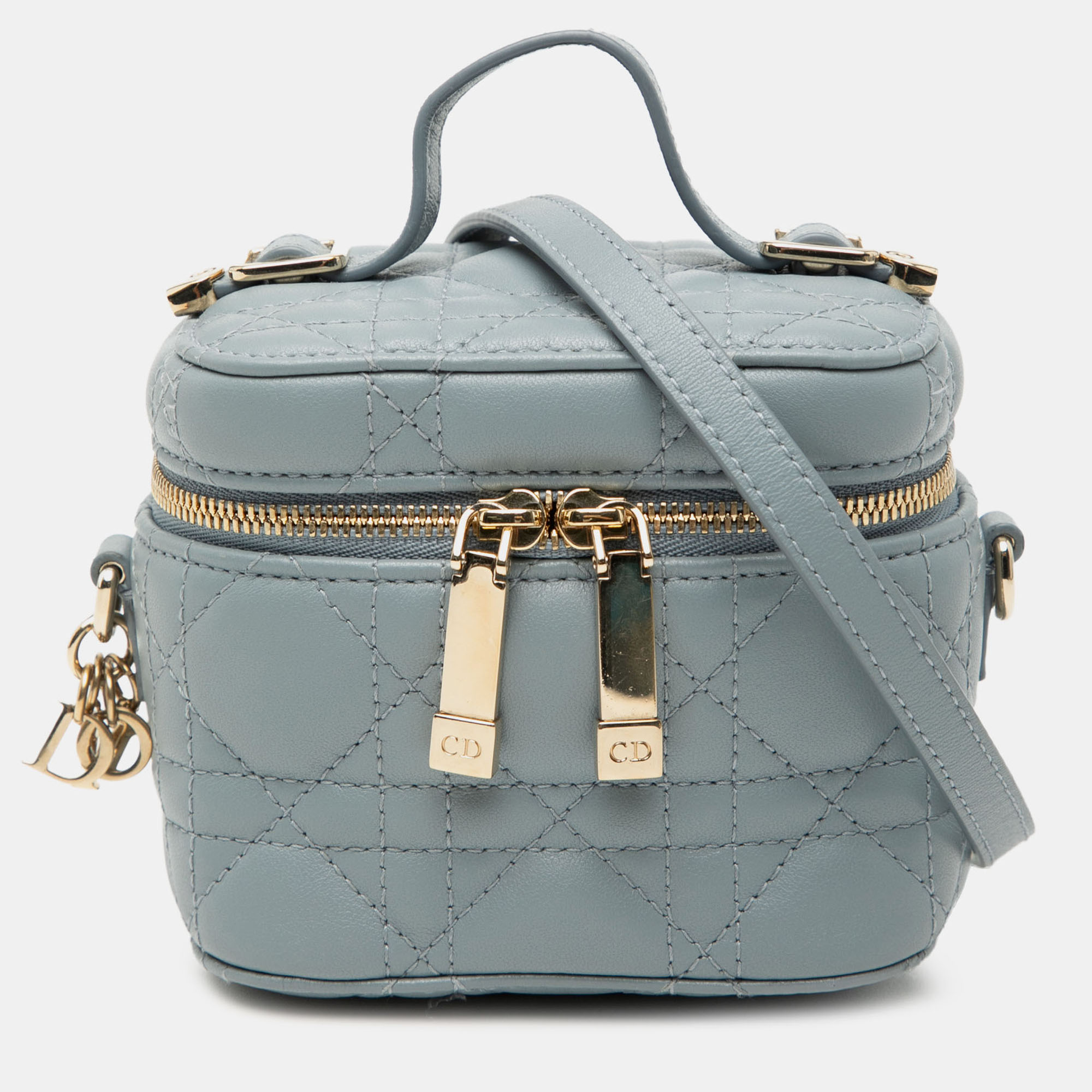 

Dior Blue Micro Lambskin Cannage Lady Dior Vanity Case