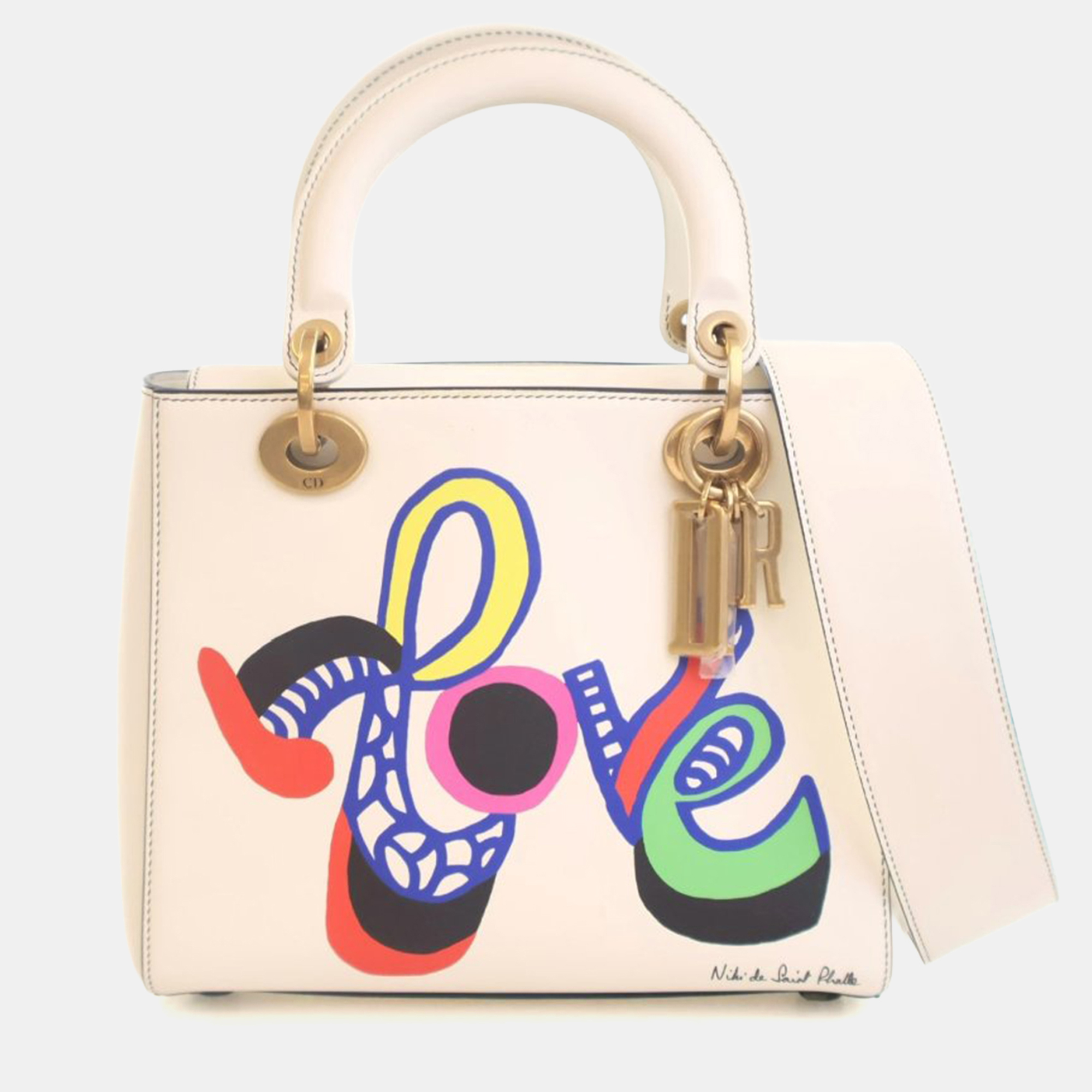 

Dior Medium Niki De Saint Phalle Love Calfskin Lady Dior, Pink