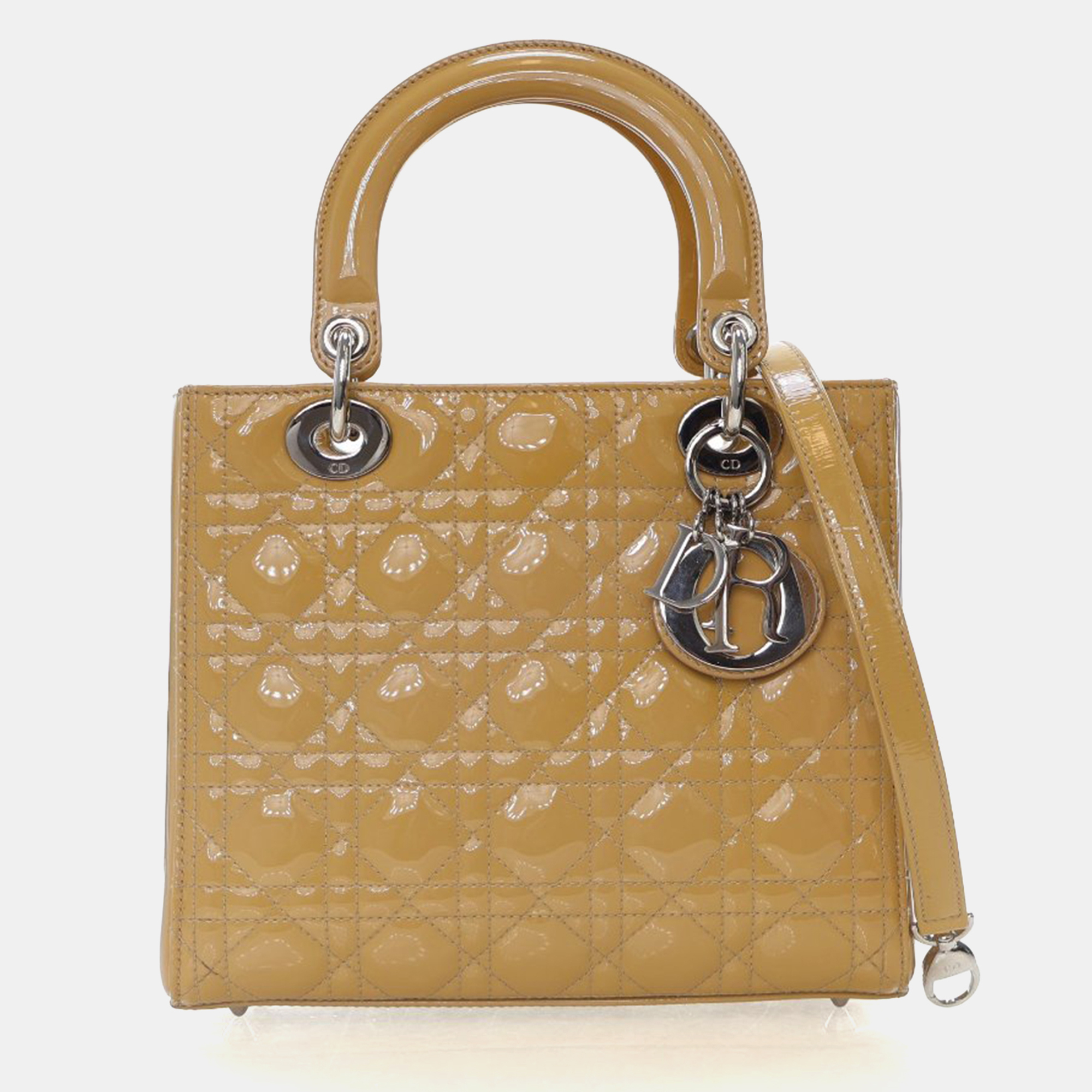 

Dior Medium Beige Patent Lady Dior