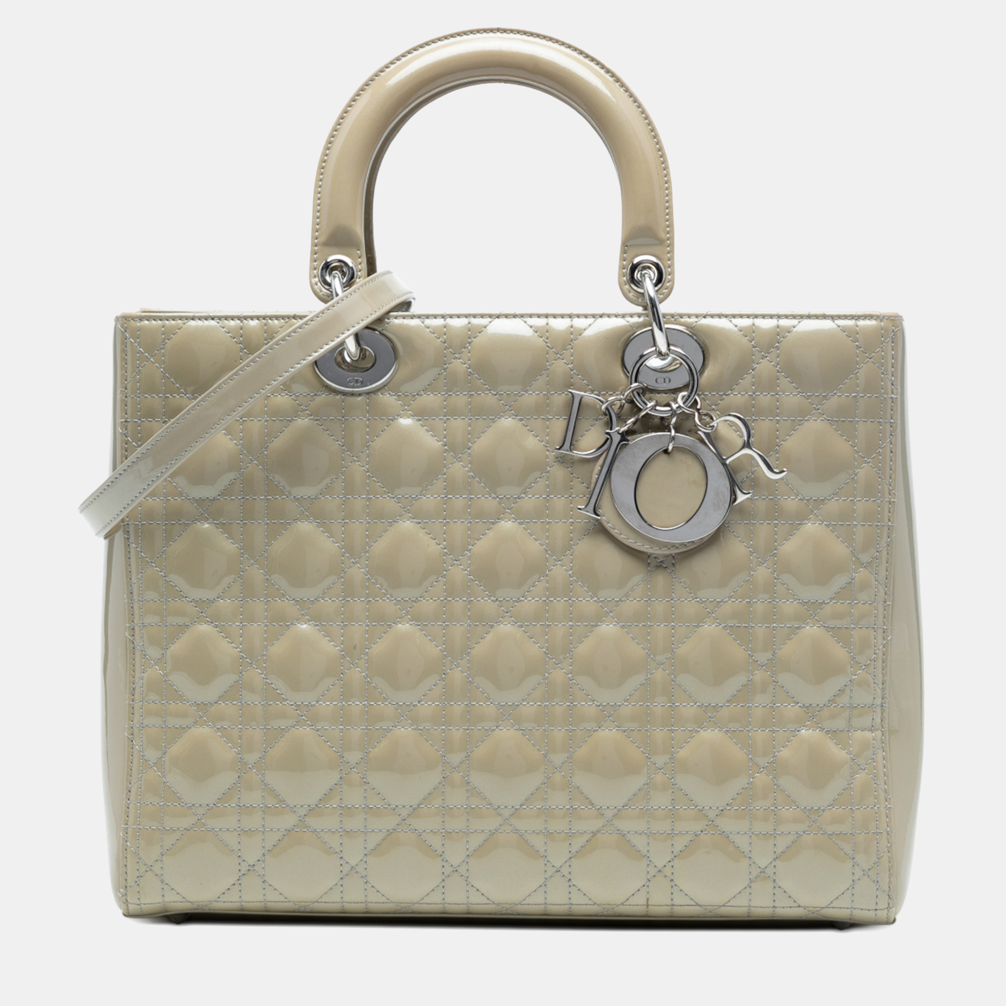 

Dior Brown Large Patent Cannage Lady Dior