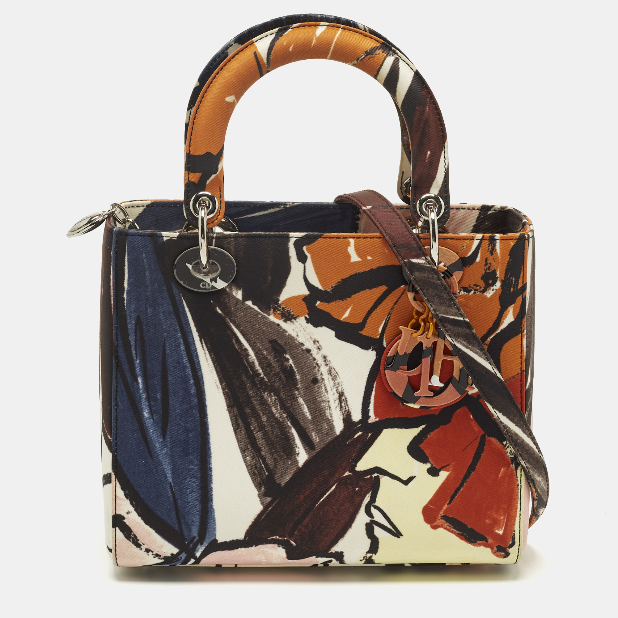 

Dior Lady Dior  Multicolor Graffiti Satin Tote
