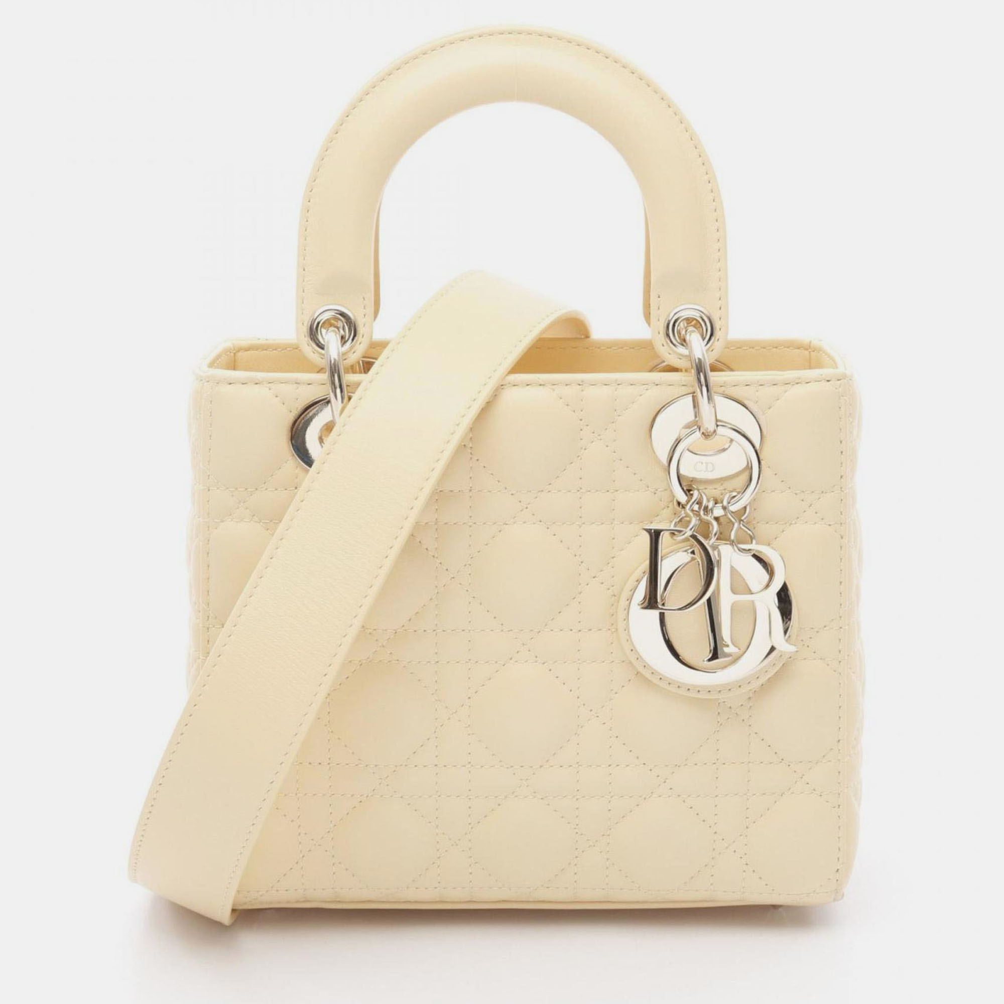 

Christian Dior Dior Lady Small Cannage Handbag Leather Yellow