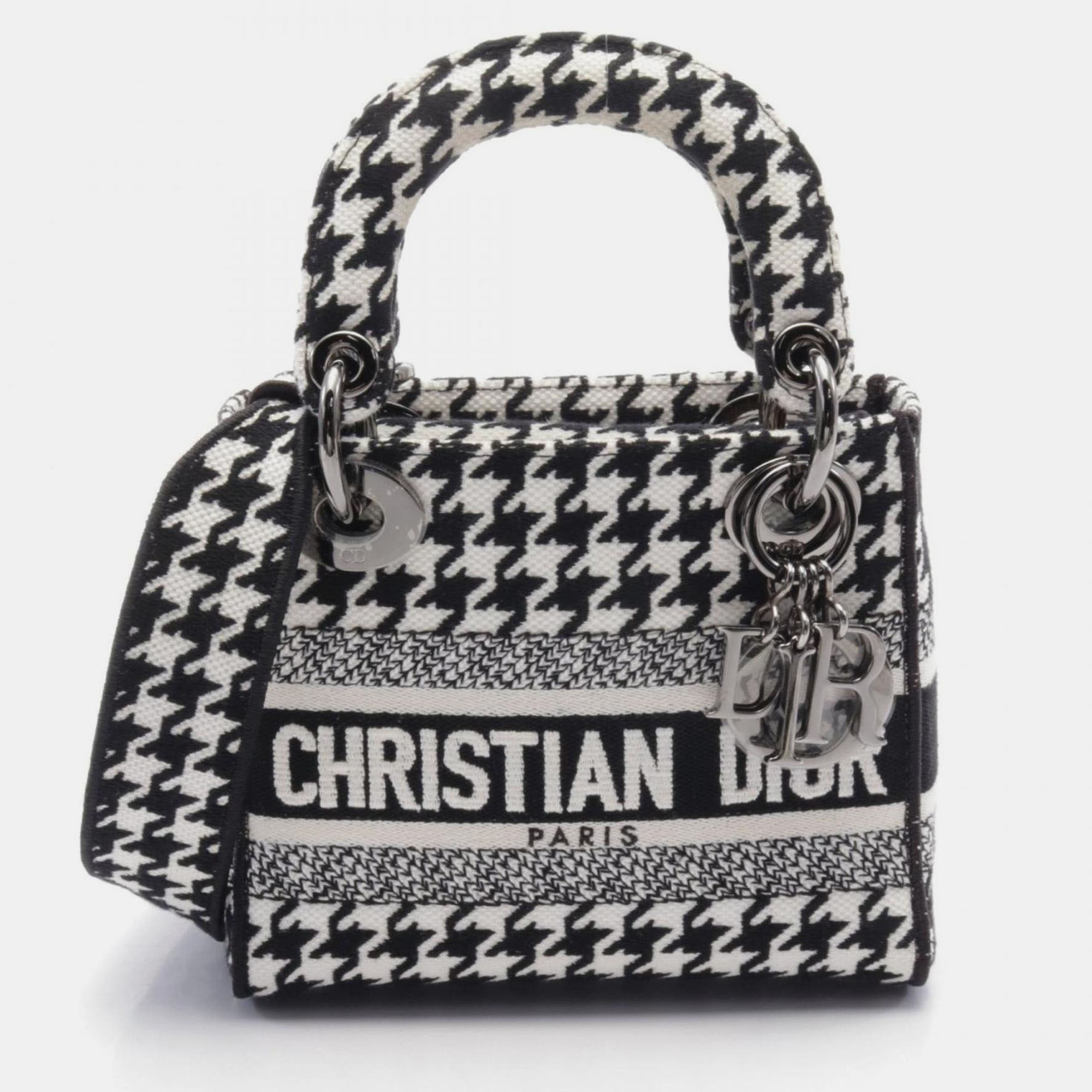 

Christian Dior Dior Lady D-Lite Mini Handbag Canvas Black White