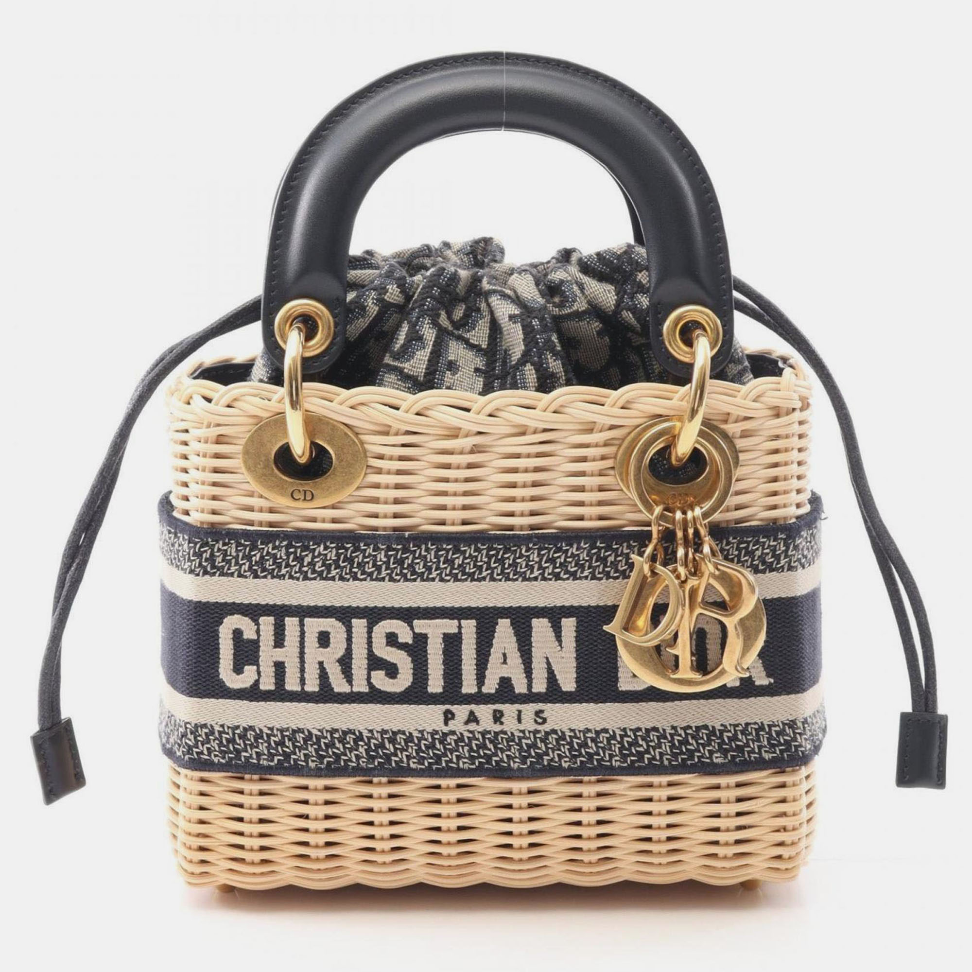 

Christian Dior Dior Lady Handbag Canvas Leather And Straw Beige/Navy