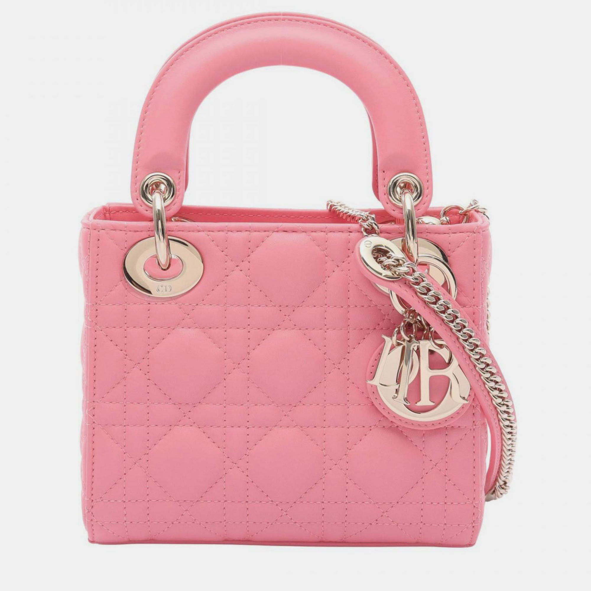

Christian Dior Dior Lady Mini Cannage Handbag Leather Pink