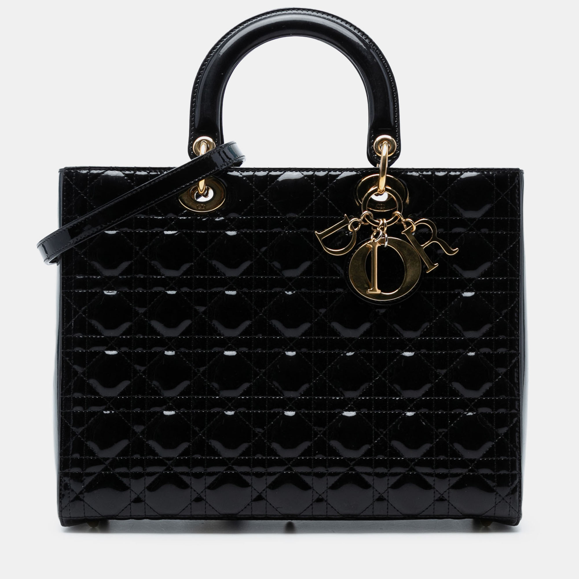 

Dior Black Large Patent Cannage Lady Dior