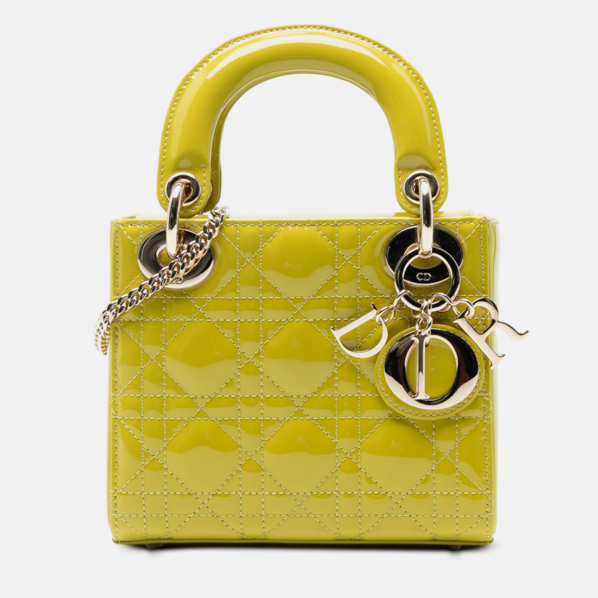 

Dior Green Mini Patent Cannage Lady Dior