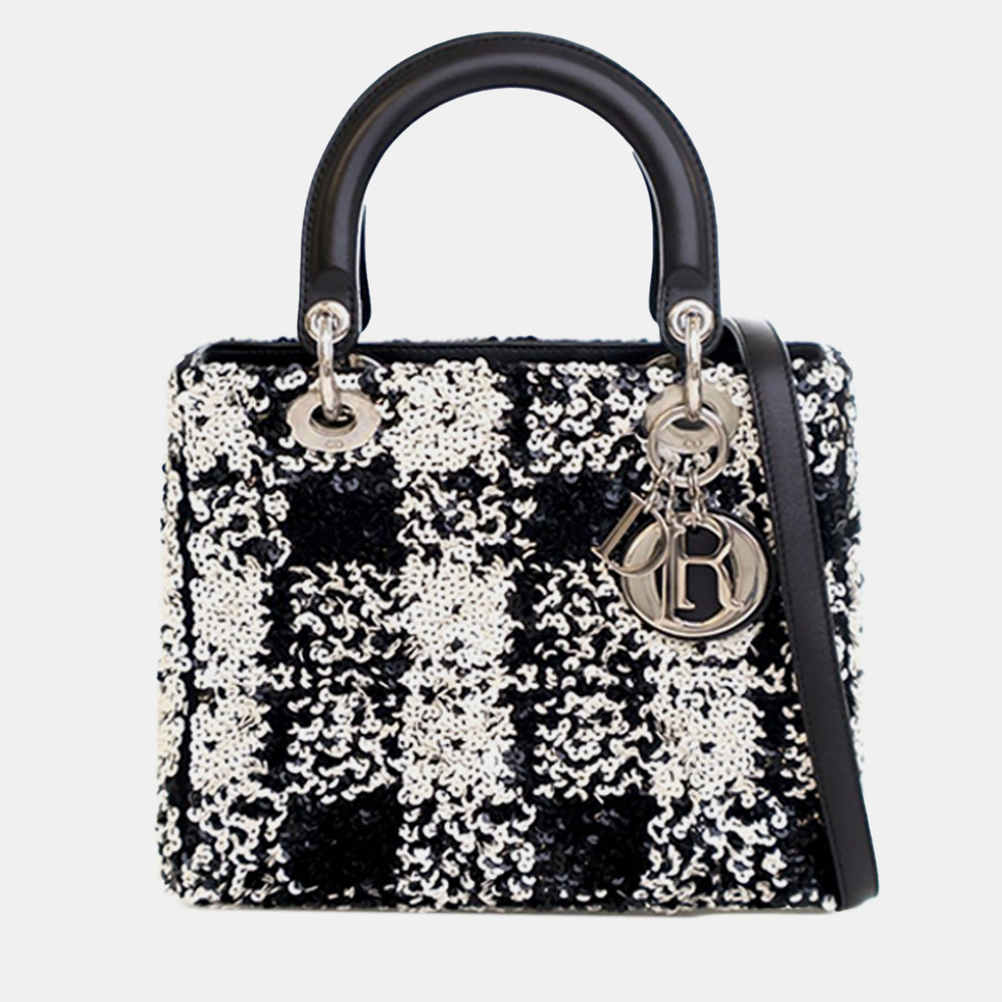 

Dior Black Medium Lambskin Sequin Embellished Lady Dior