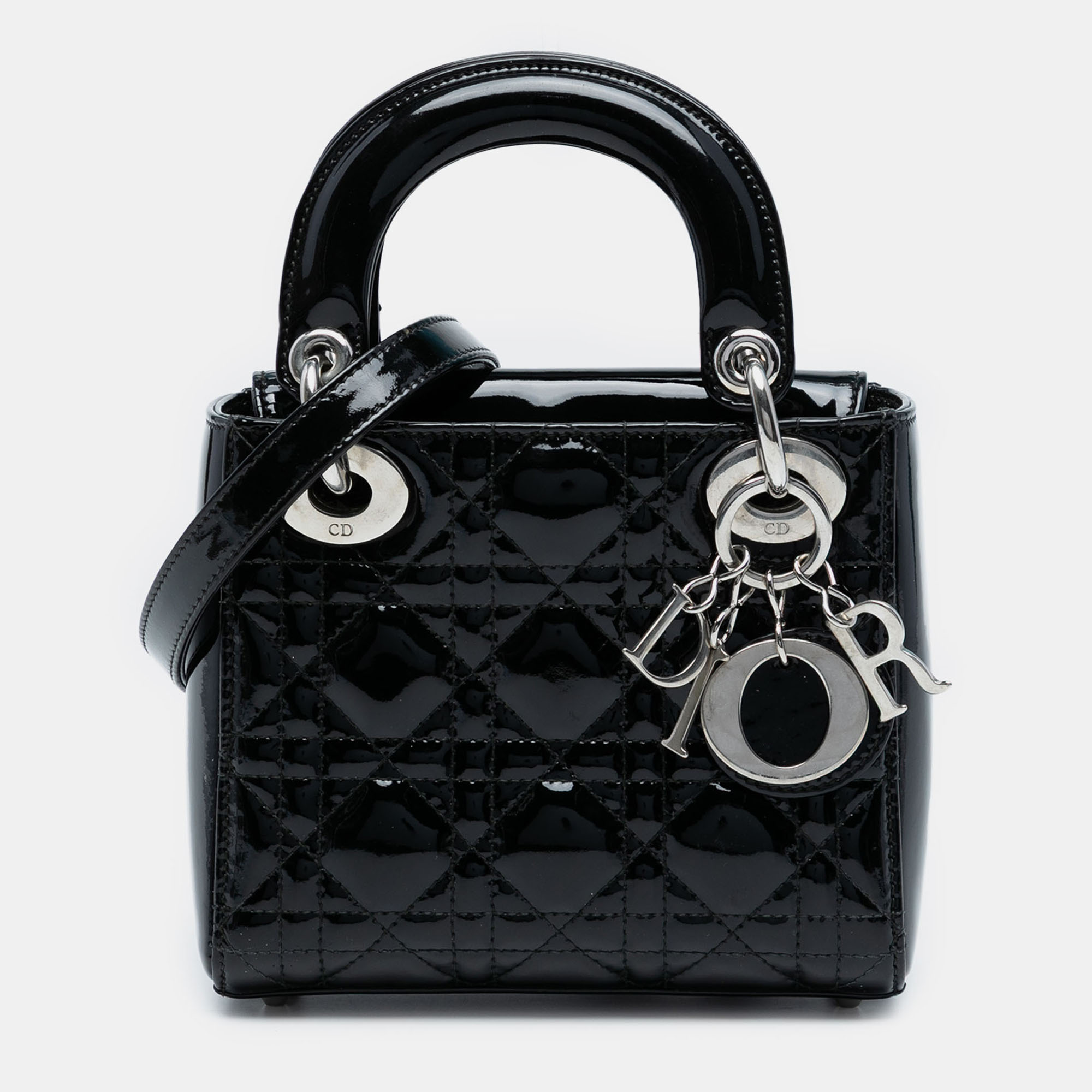 

Dior Black Mini Patent Cannage Lady Dior