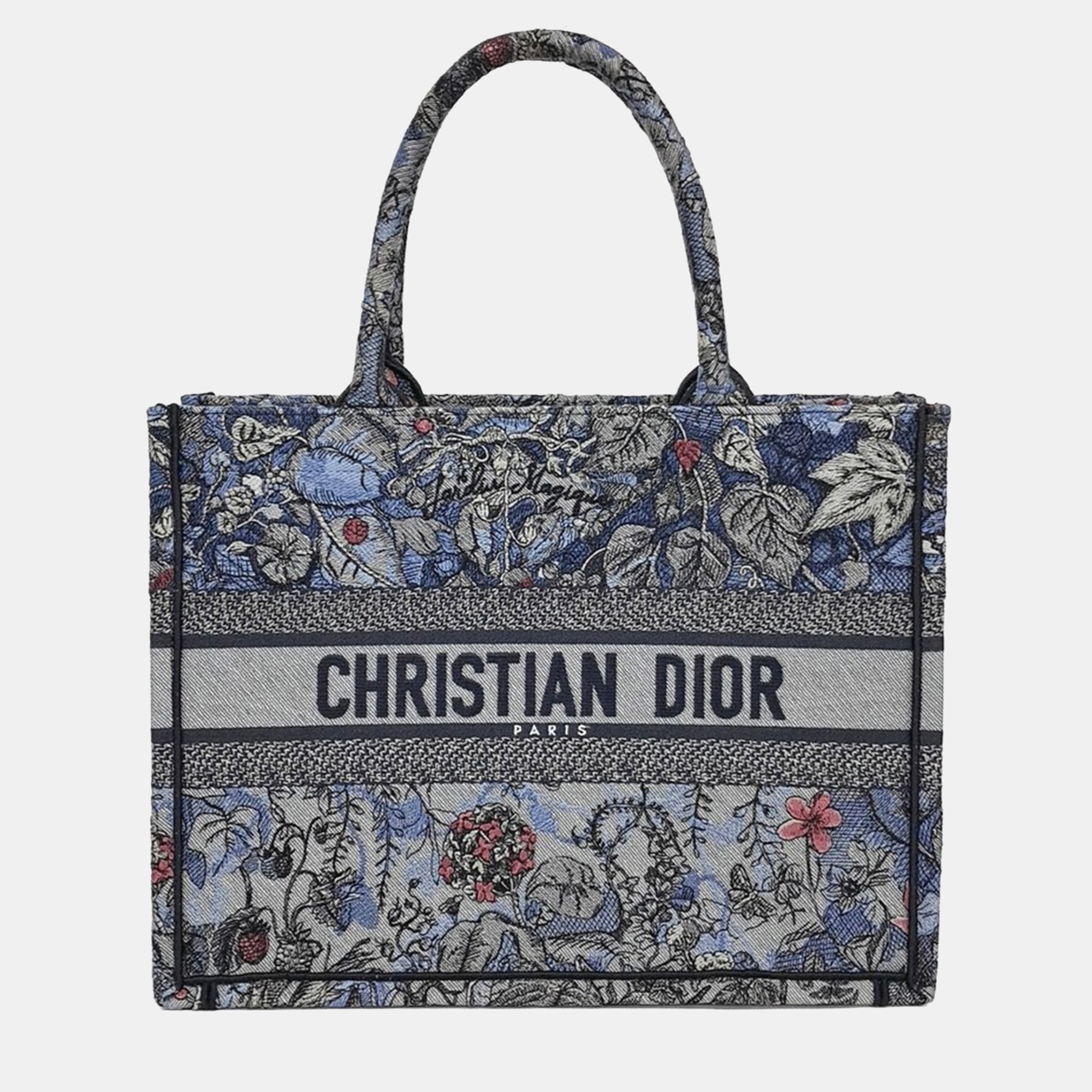 Pre-owned Dior Blue Fabric Book Tote Bag 36