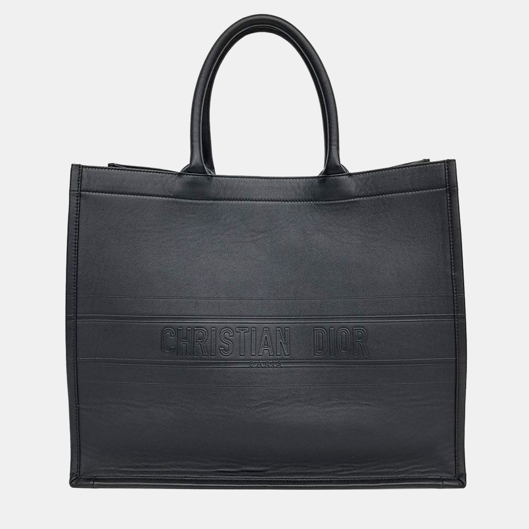 Click to view more detailed imagery on our partner's website Pre-owned Dior Black Leather Book Tote Bag 42