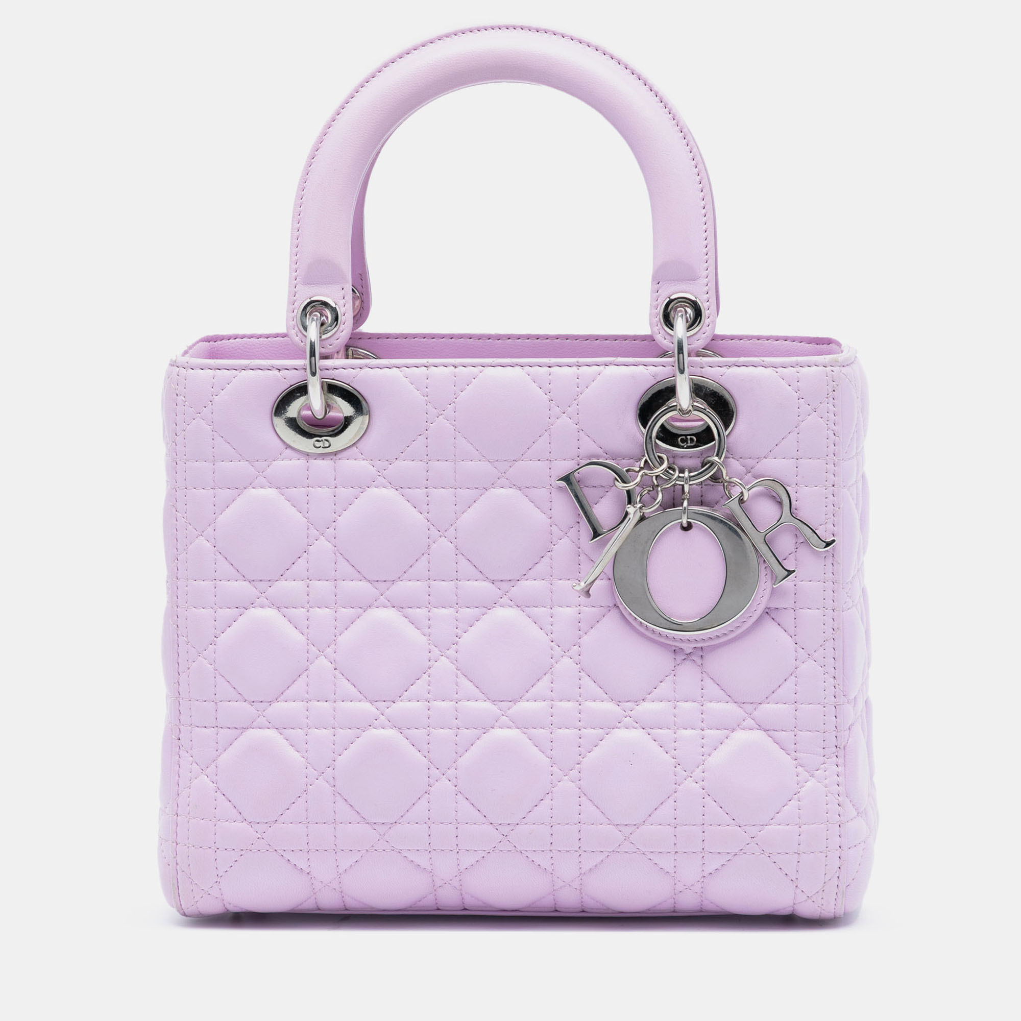 

Dior Purple Medium Lambskin Cannage Lady Dior