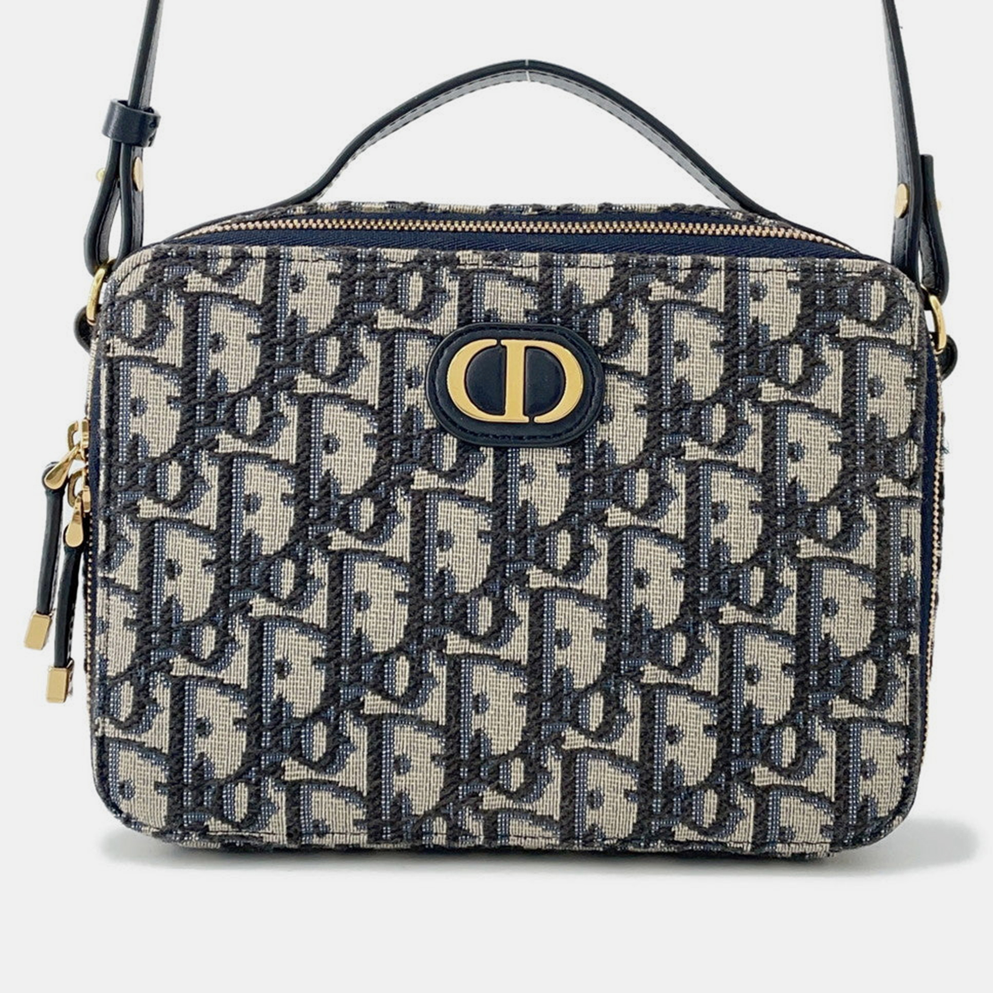 

Dior Oblique 30Montaigne Box Bag Shoulder Bag Beige/Navy Canvas