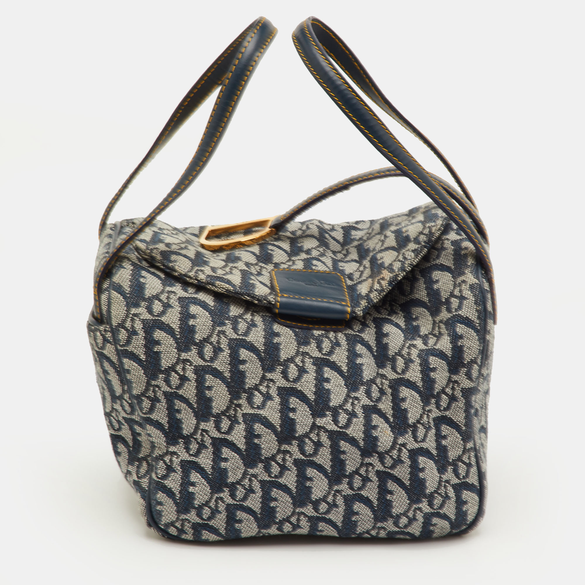 

Dior Vintage Navy Blue Trotter Oblique Jacquard and Leather Bag