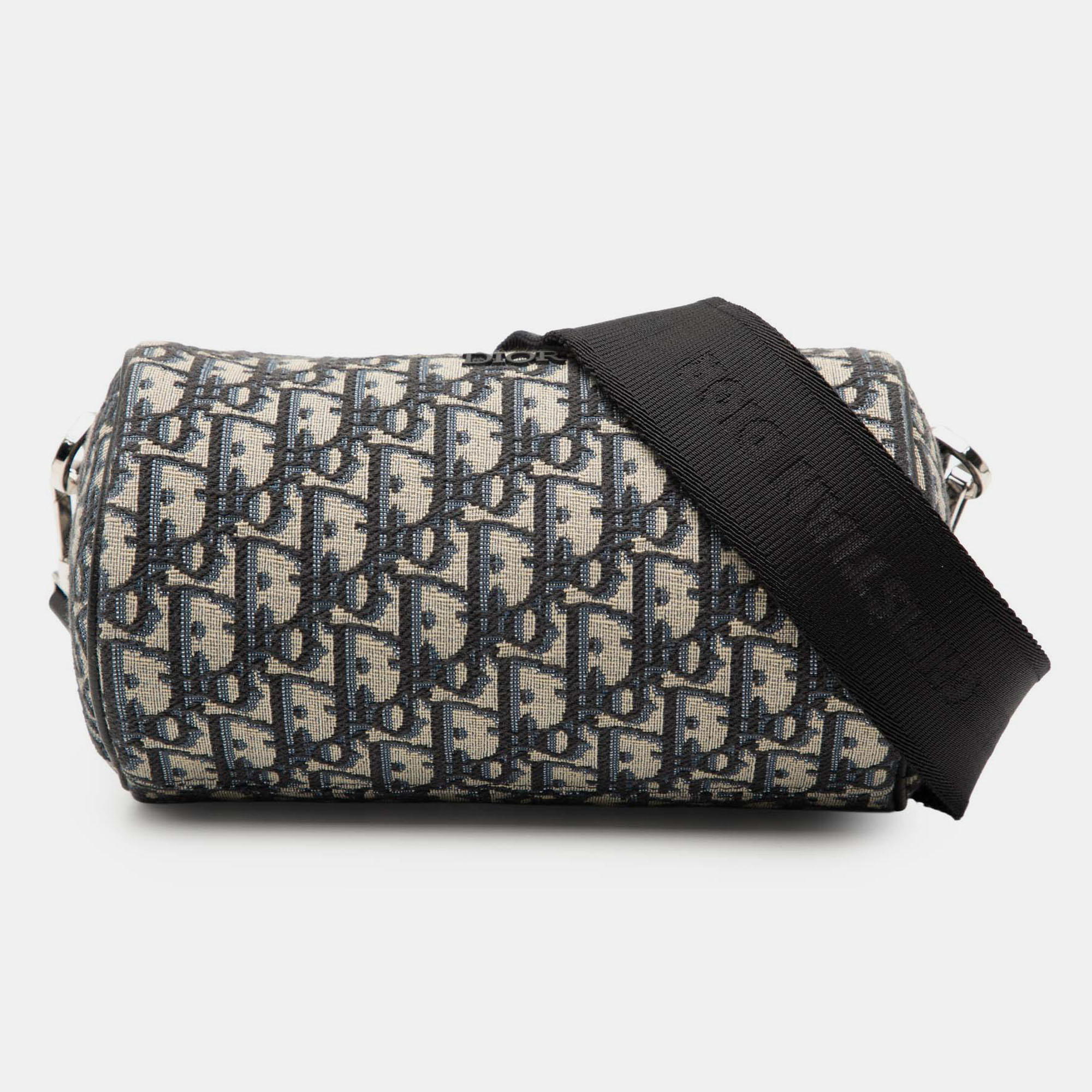 Pre-owned Dior Blue Oblique Canvas Roller Messenger Bag