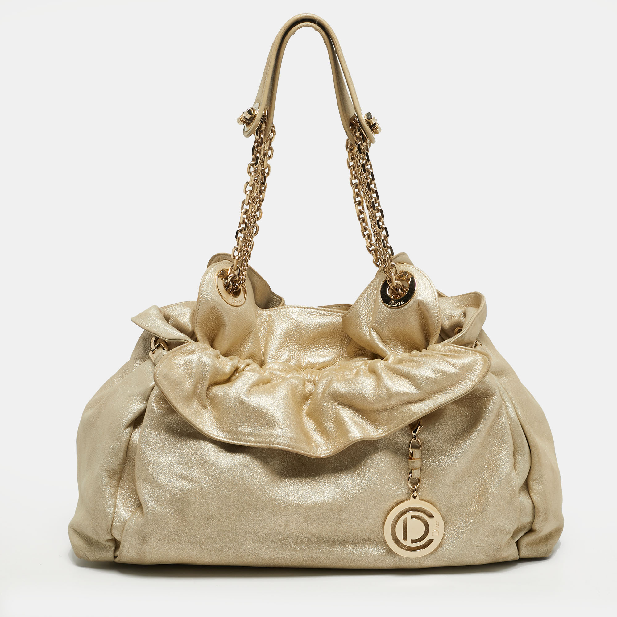 

Dior Le Trente Gold Shimmer Leather Shoulder Bag