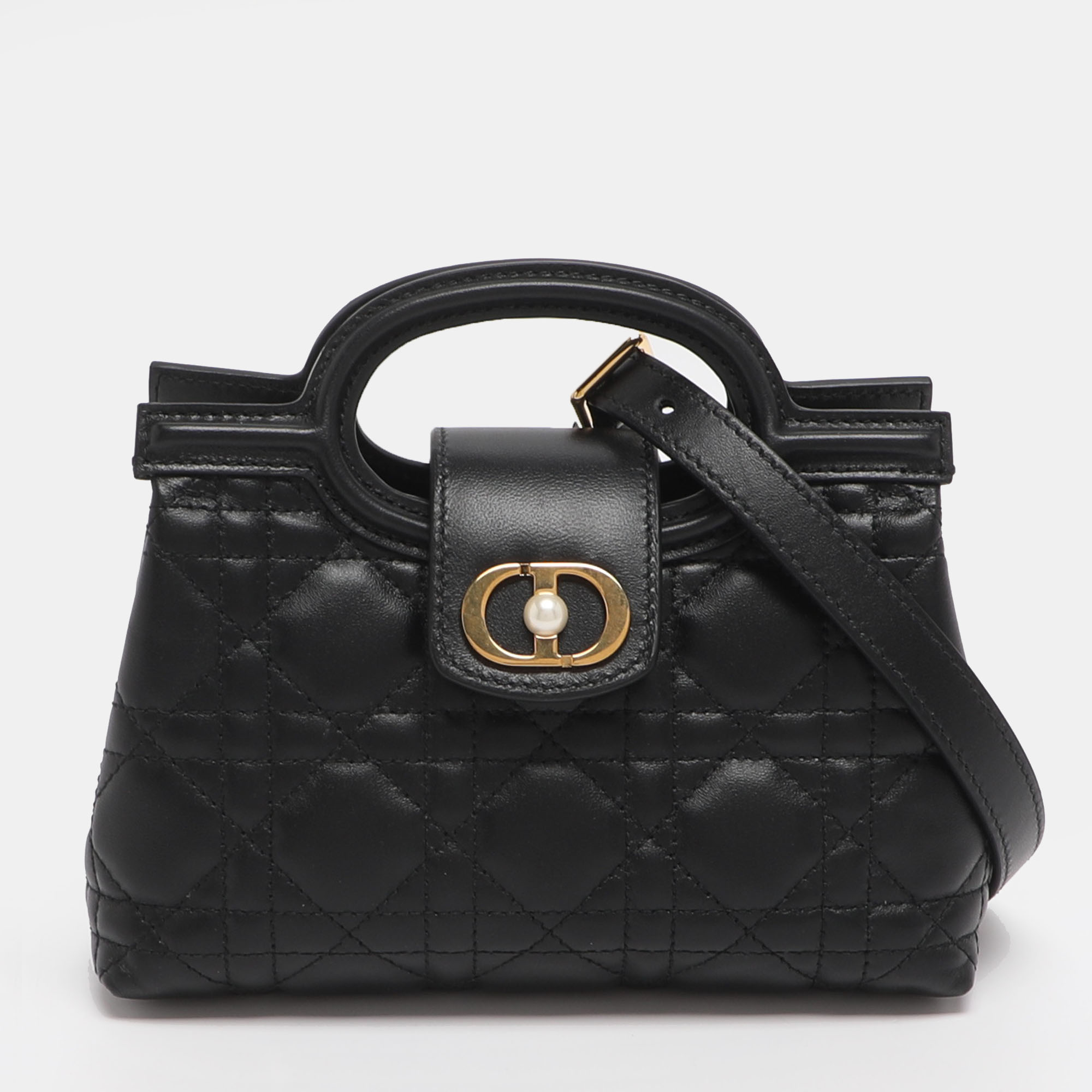

Dior Jolie Mini Black Cannage Quilted Leather Satchel