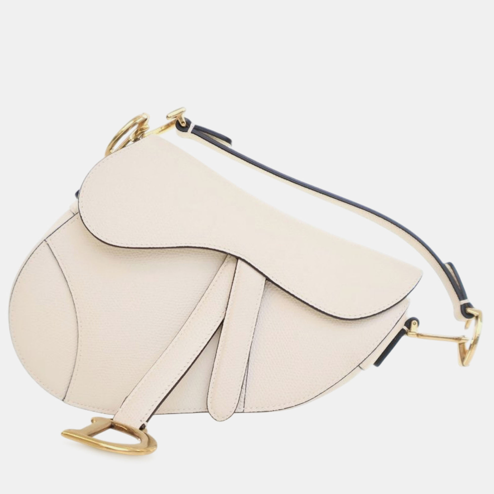 

Dior White Mini Grained Calfskin Saddle Bag