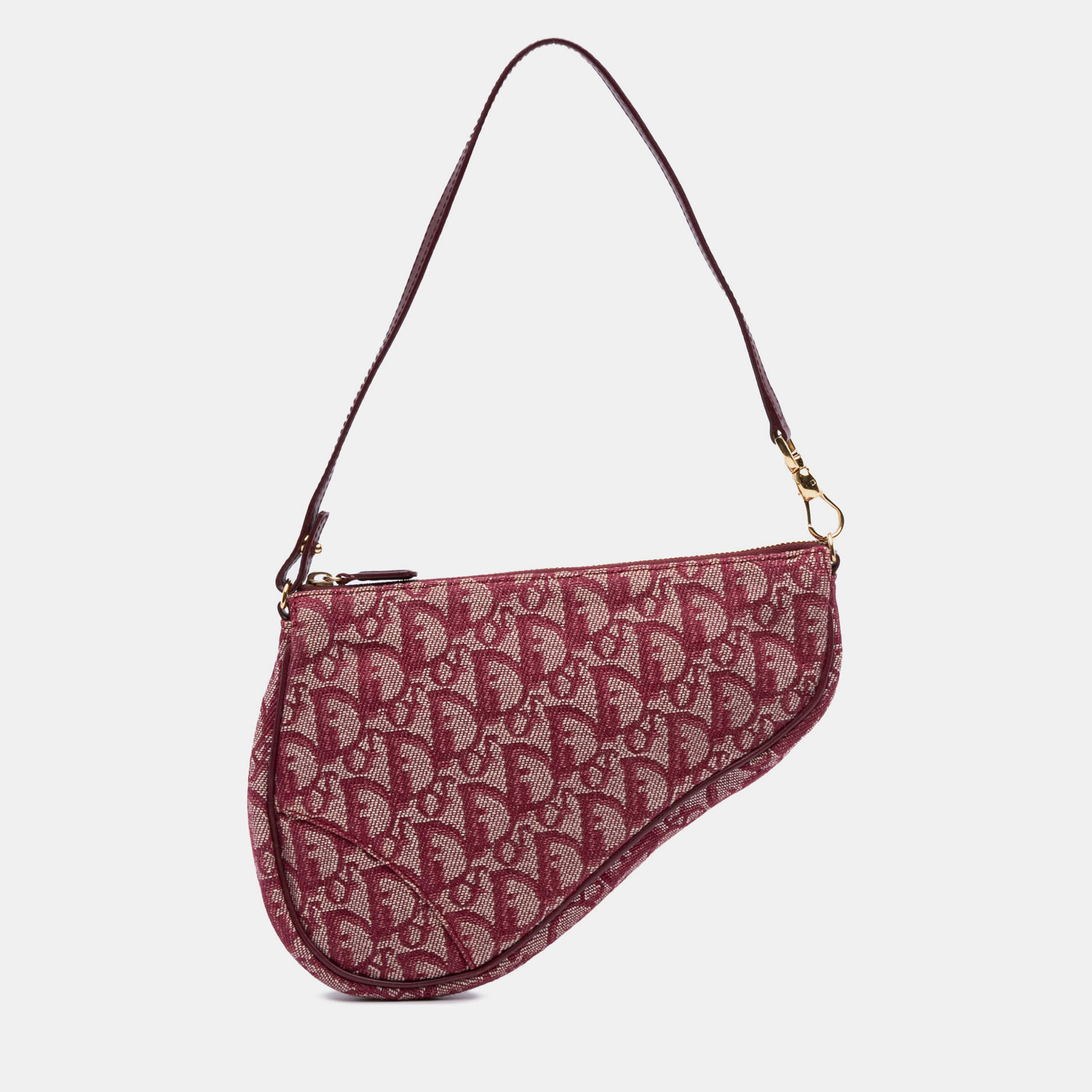 

Dior Red Mini Diorissimo Canvas Saddle Pochette