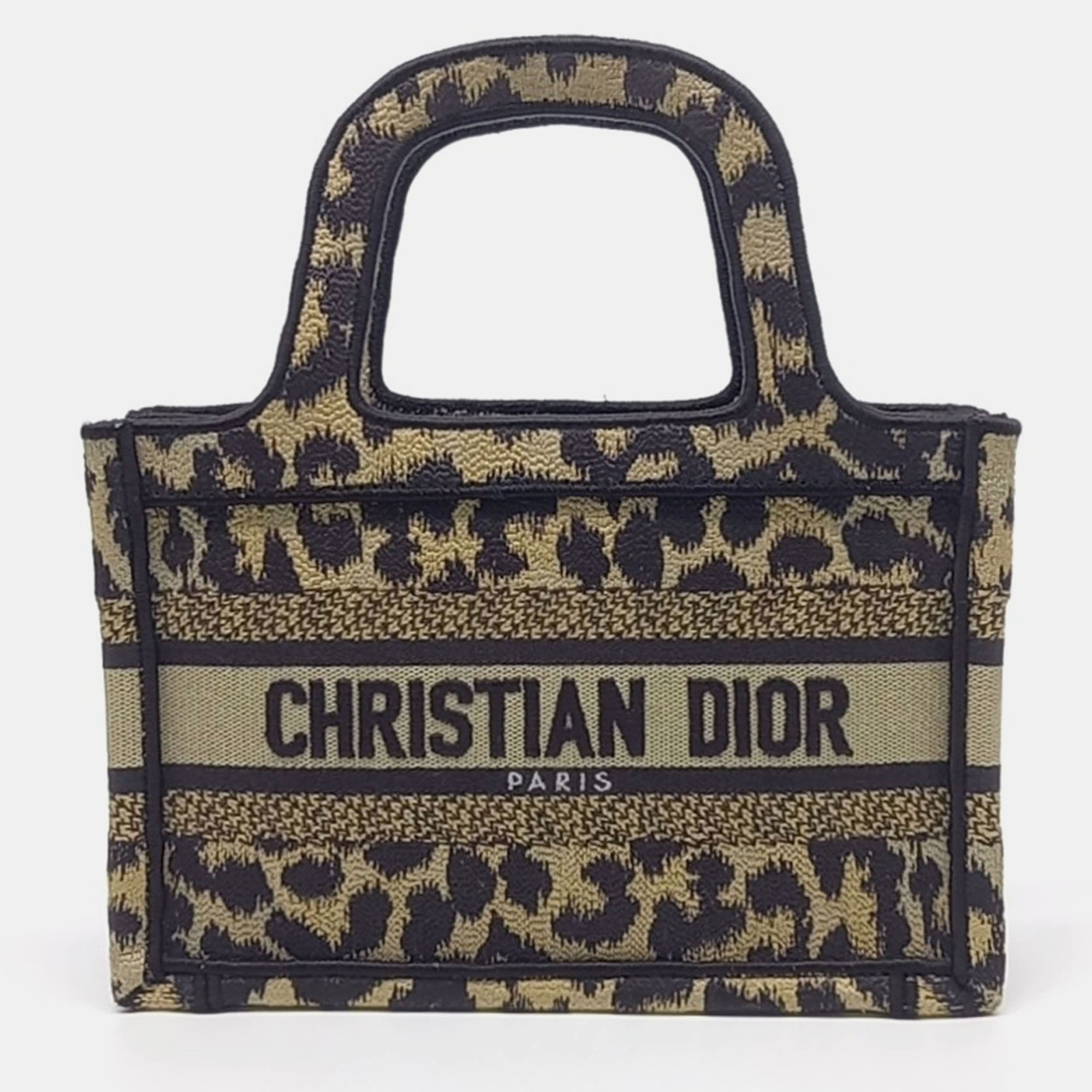 Pre-owned Dior Black Brown Canvas Book Tote Mini