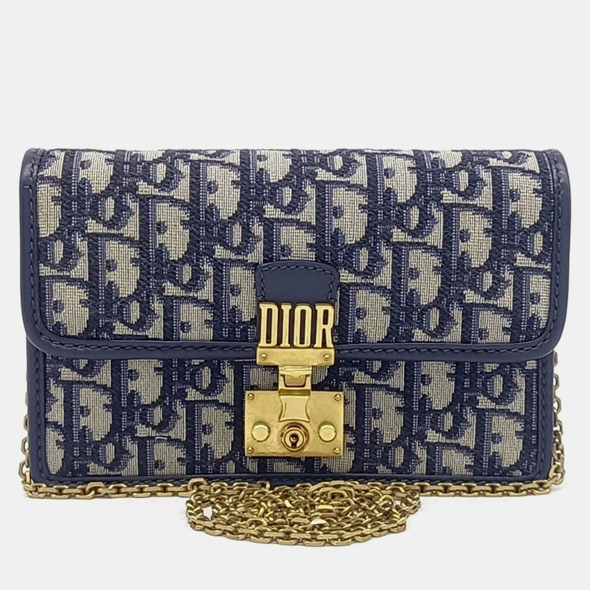 

Dior Navy Blue Fabric Oblique Dior Addict Shoulder Bag