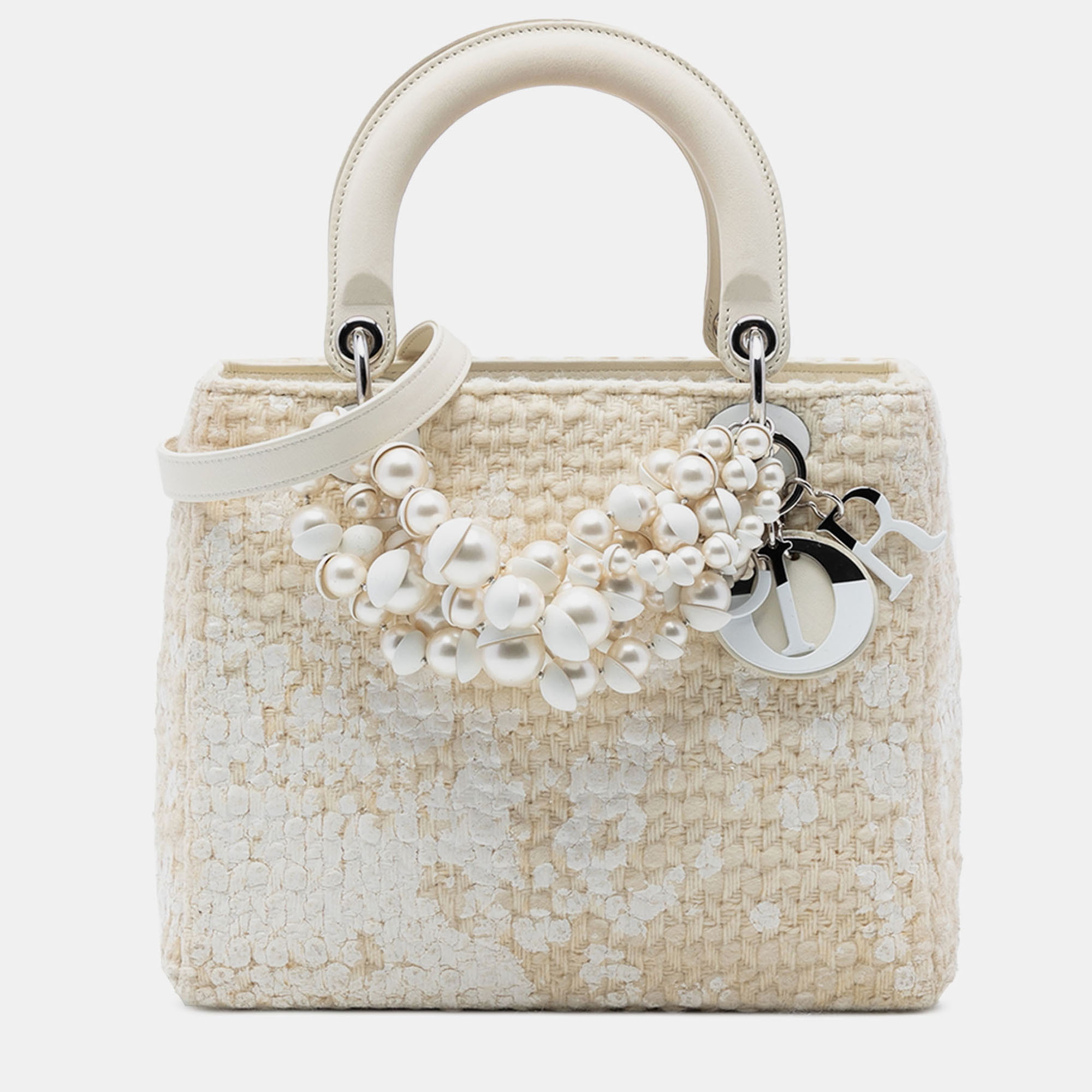 

Dior Brown Medium Tweed Pearl Lady Dior