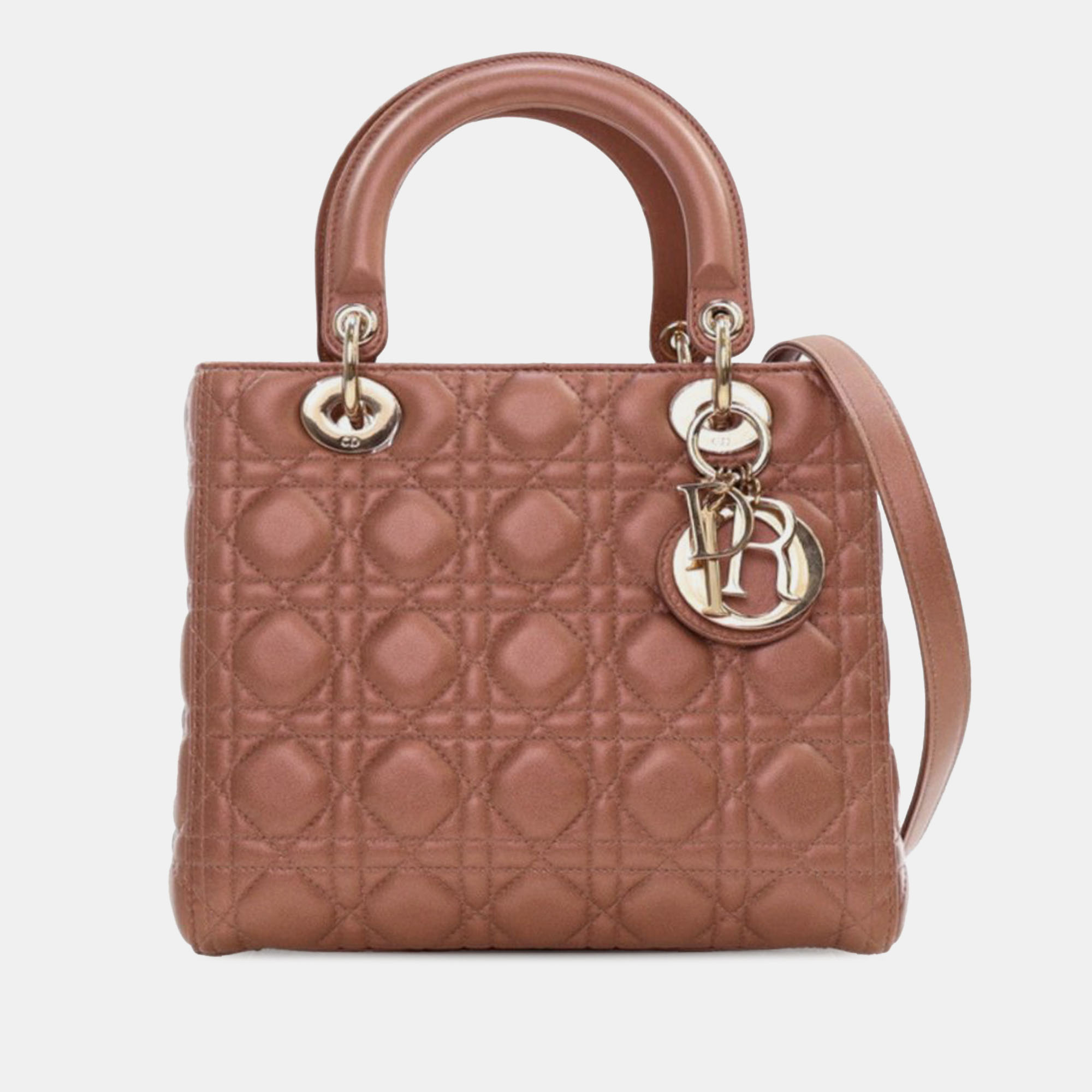 

Dior Brown Medium Lambskin Cannage Lady Dior