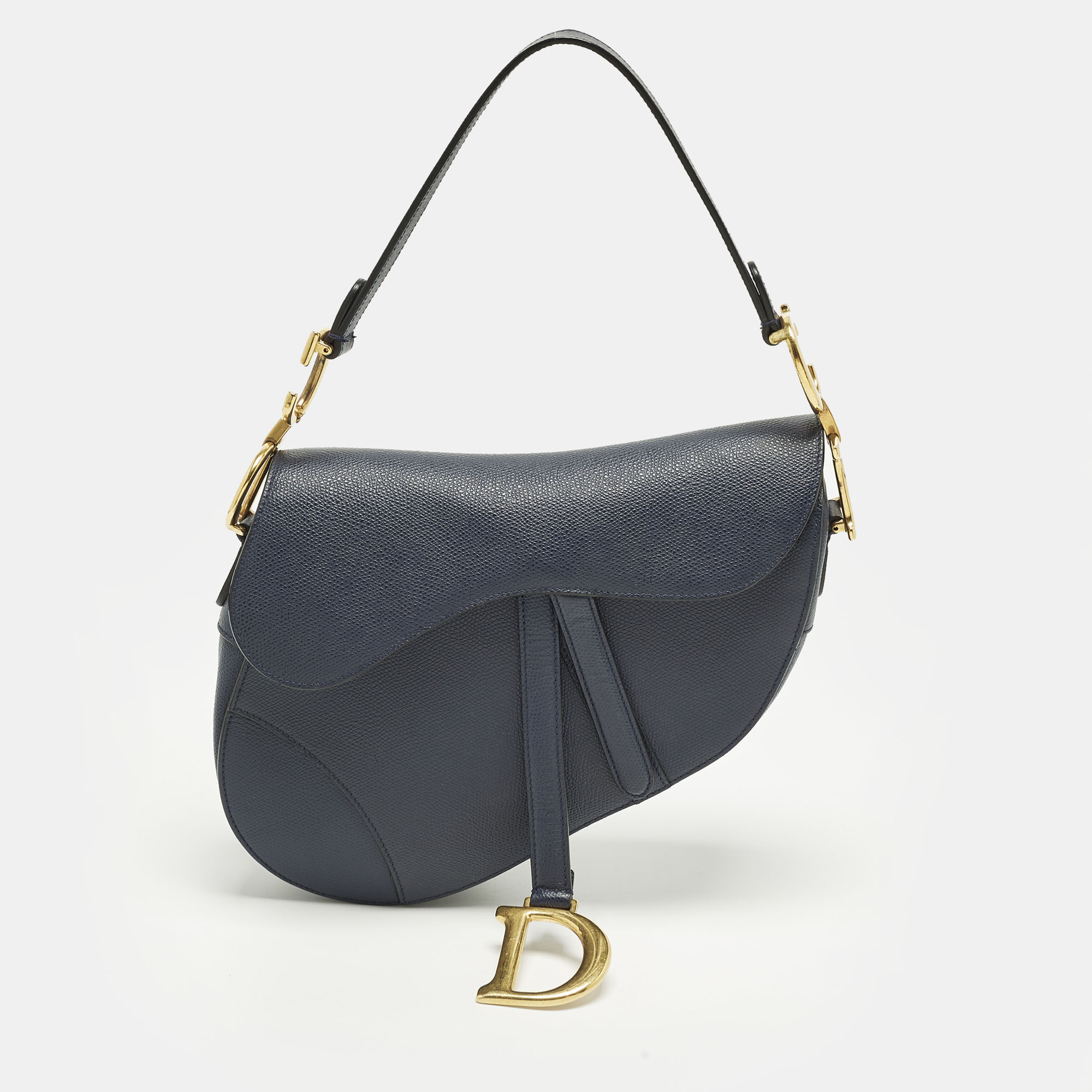 

Dior Saddle Navy Blue Leather Shoulder Bag