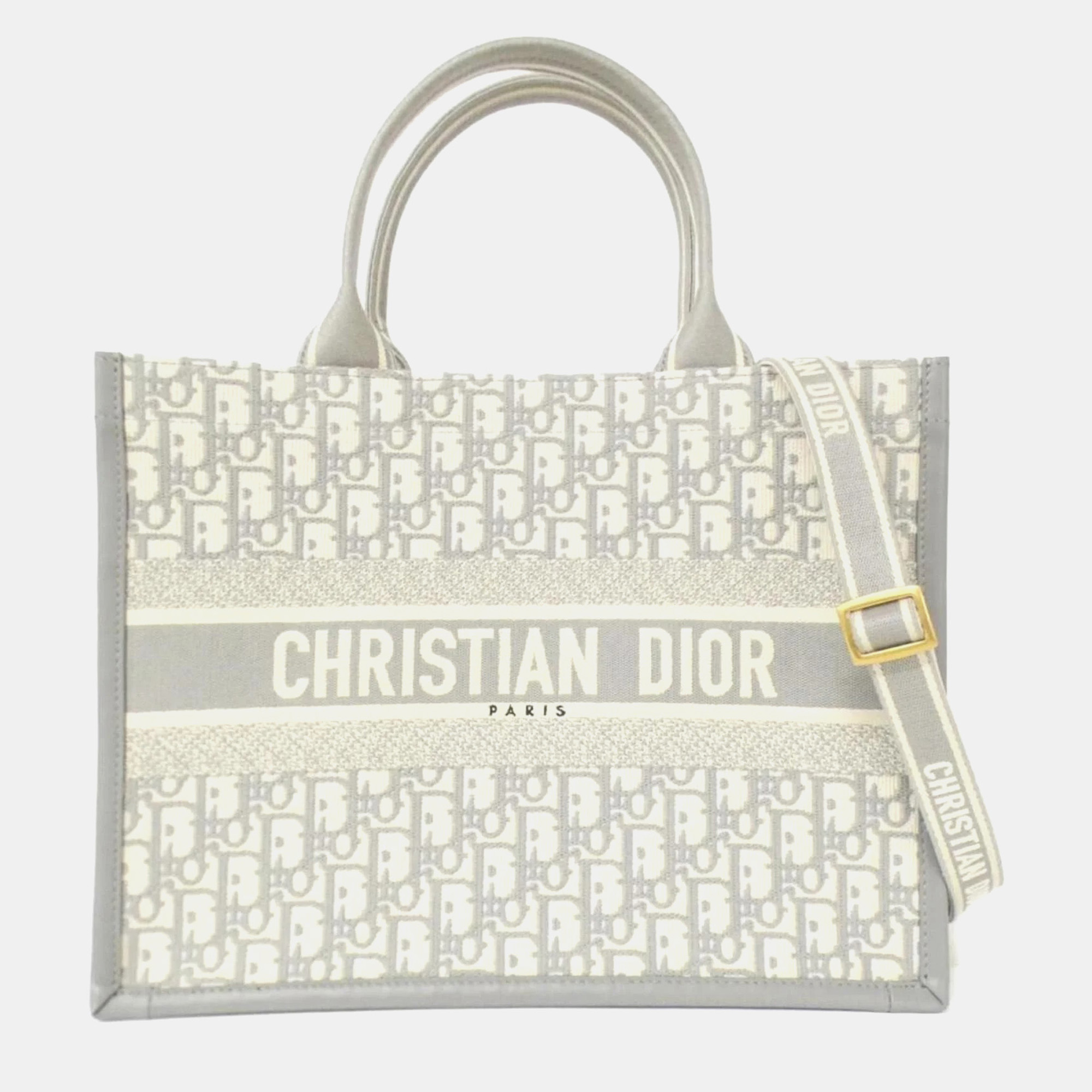 

Christian Dior Dior Oblique Book Tote Medium Handbag, Grey