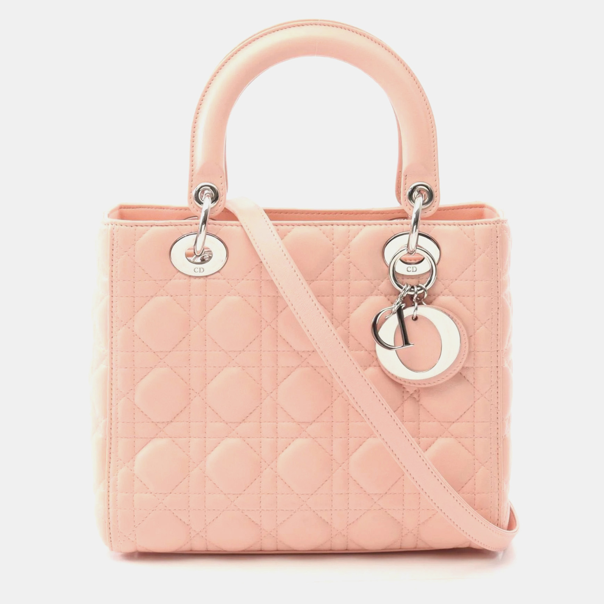 

Christian Dior Dior Lady Handbag Leather Pink