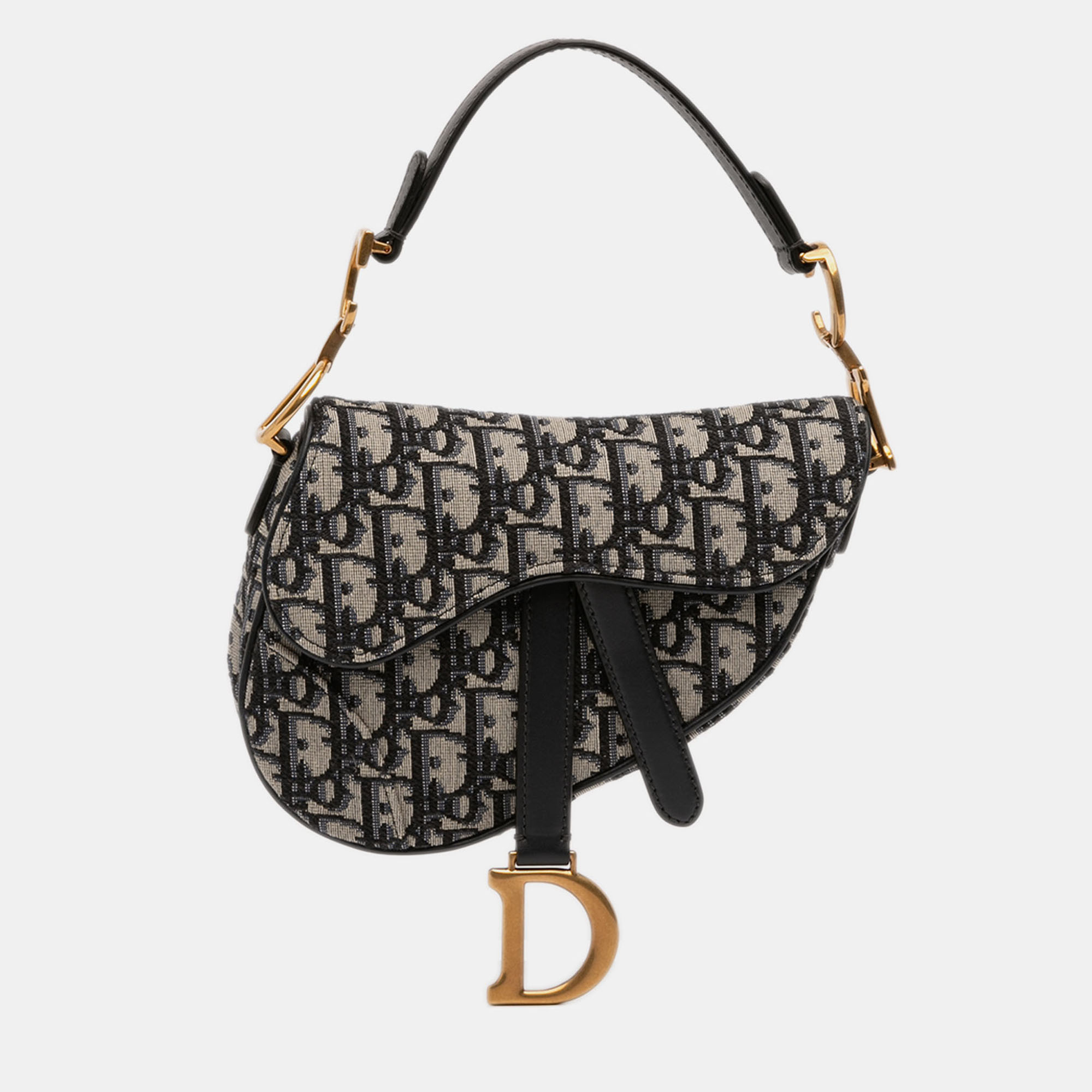 

Dior Blue Mini Oblique Canvas Saddle Bag