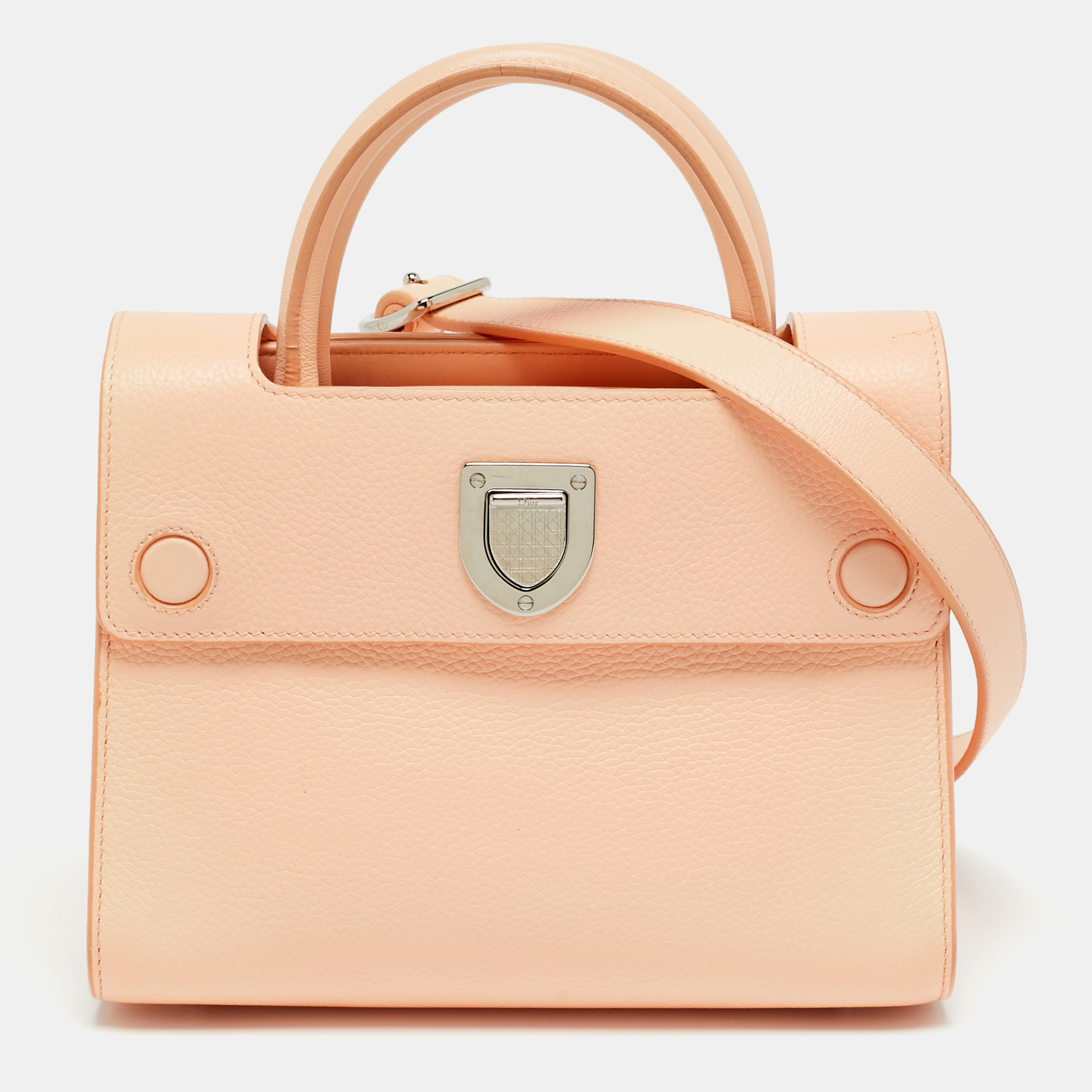 

Dior Diorever Mini Peach Leather Top Handle Bag, Orange