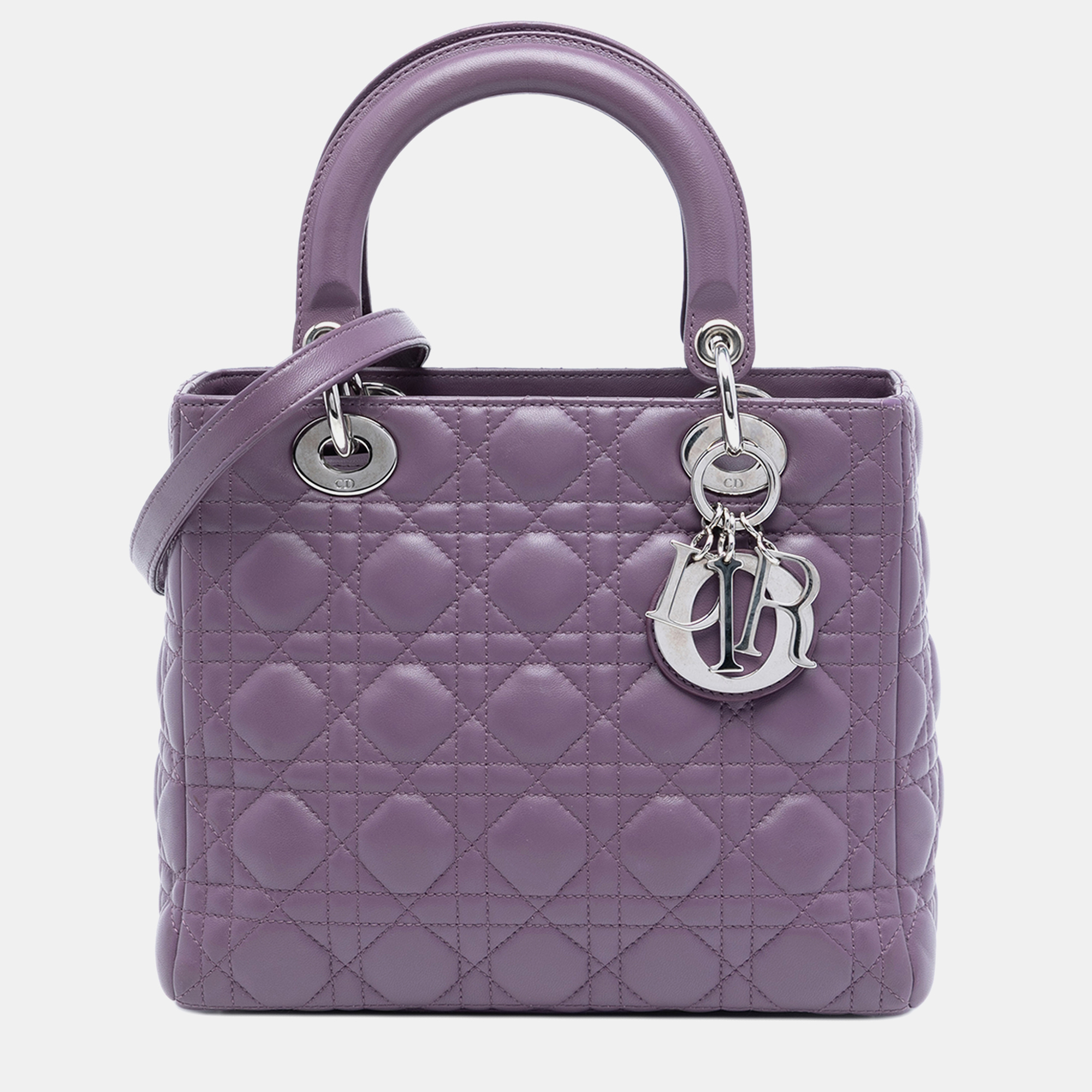 

Dior Purple Medium Lambskin Cannage Lady Dior