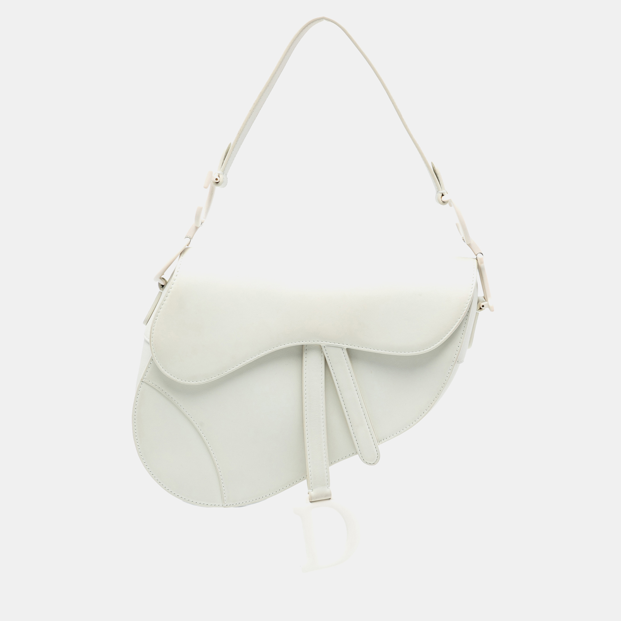 

Dior White Ultra Matte Calfskin Saddle Bag