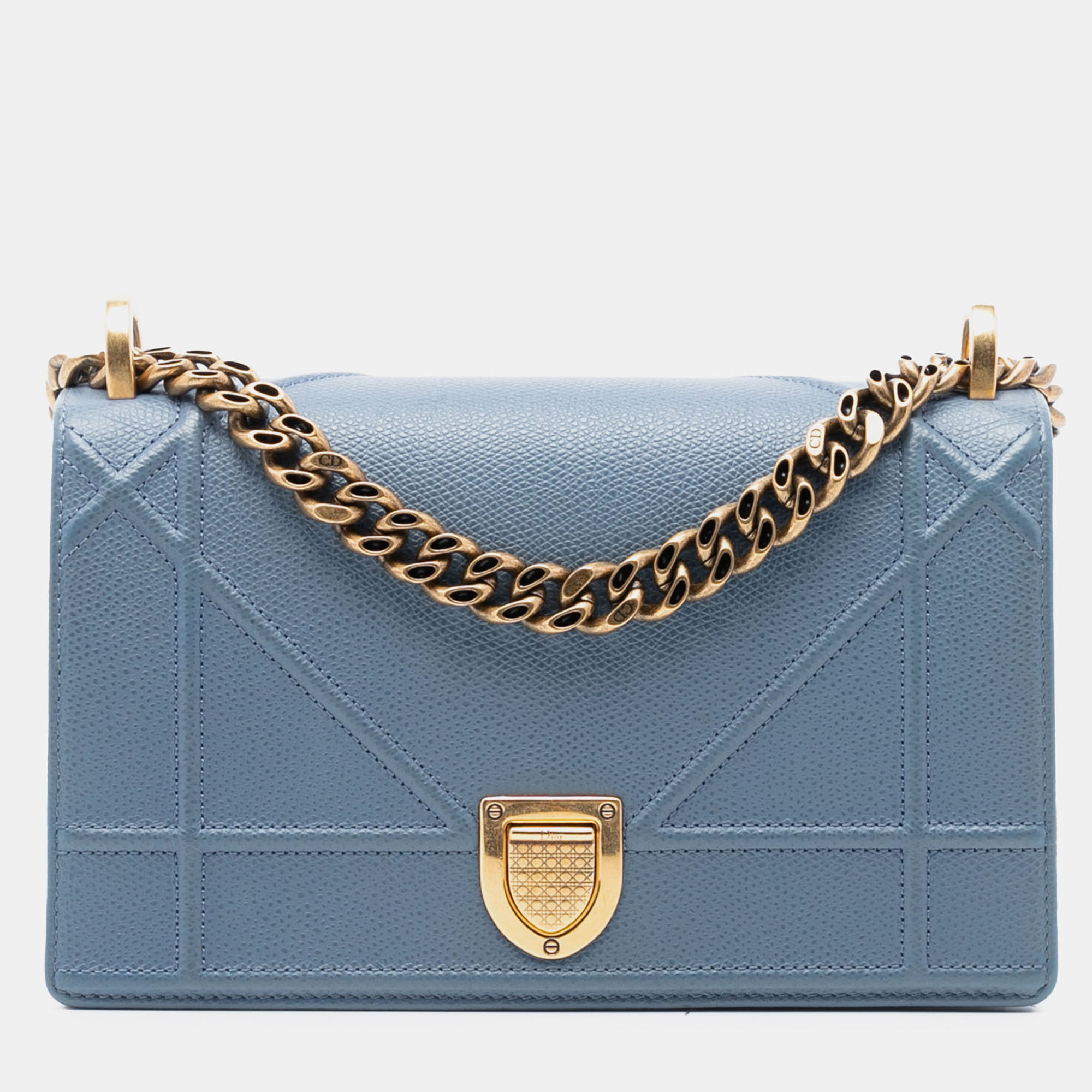 

Dior Blue Small Grained Calfskin Diorama Flap