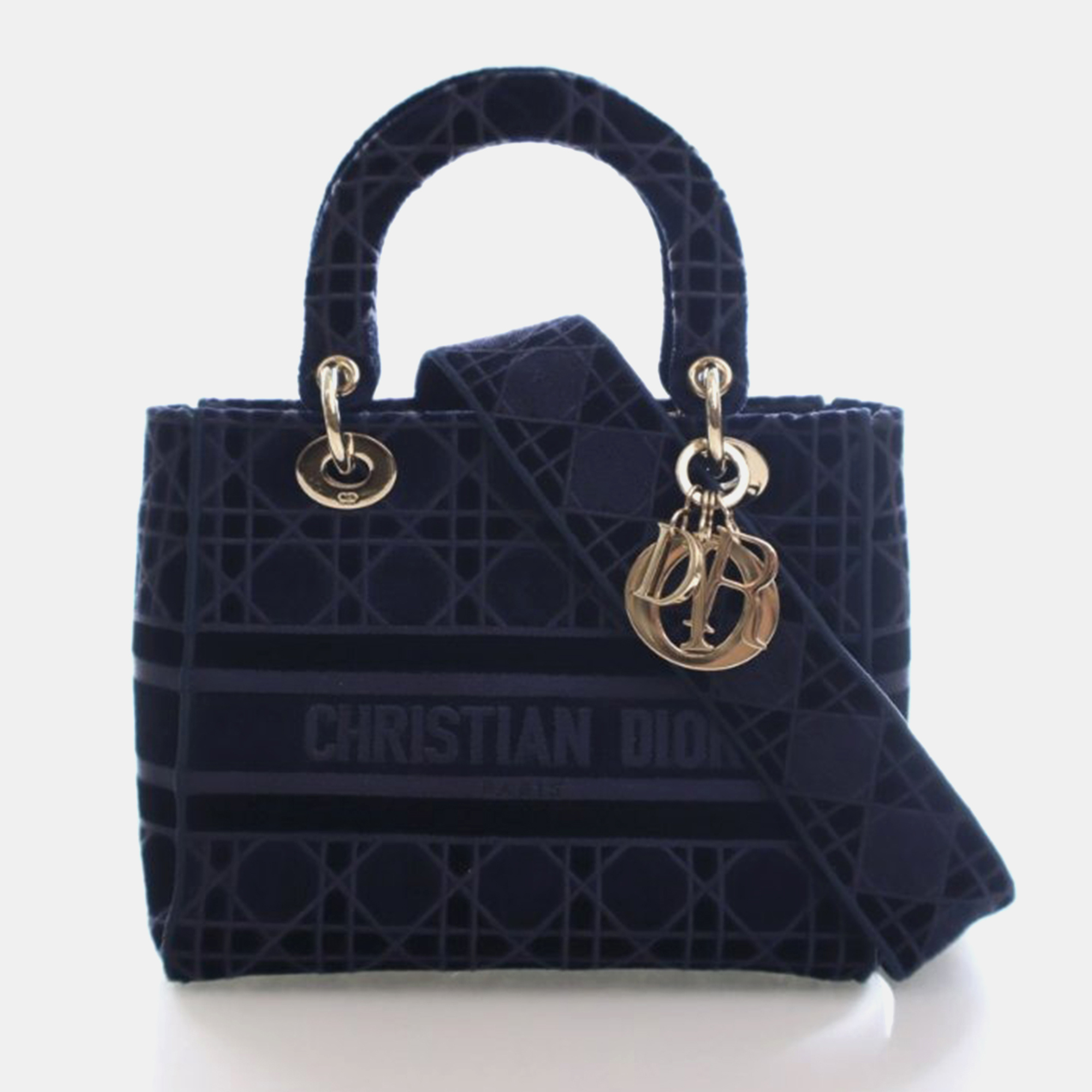

Christian Dior Medium Velvet Lady D-Lite, Blue