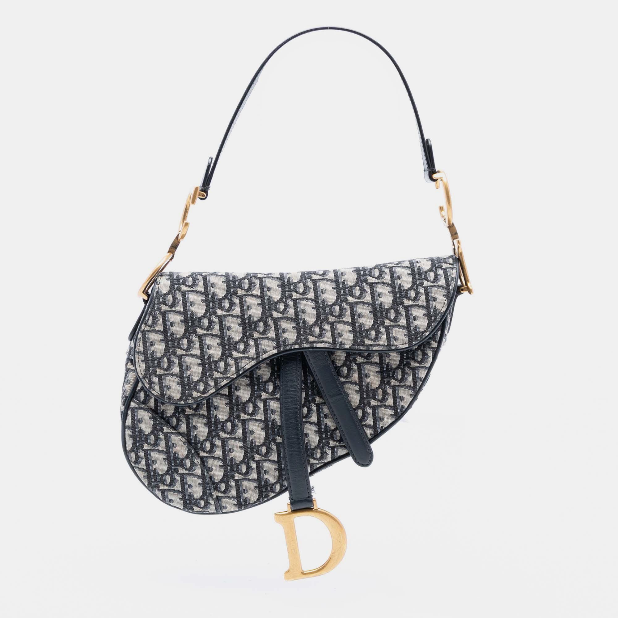 

Dior Blue Oblique Canvas Saddle Bag